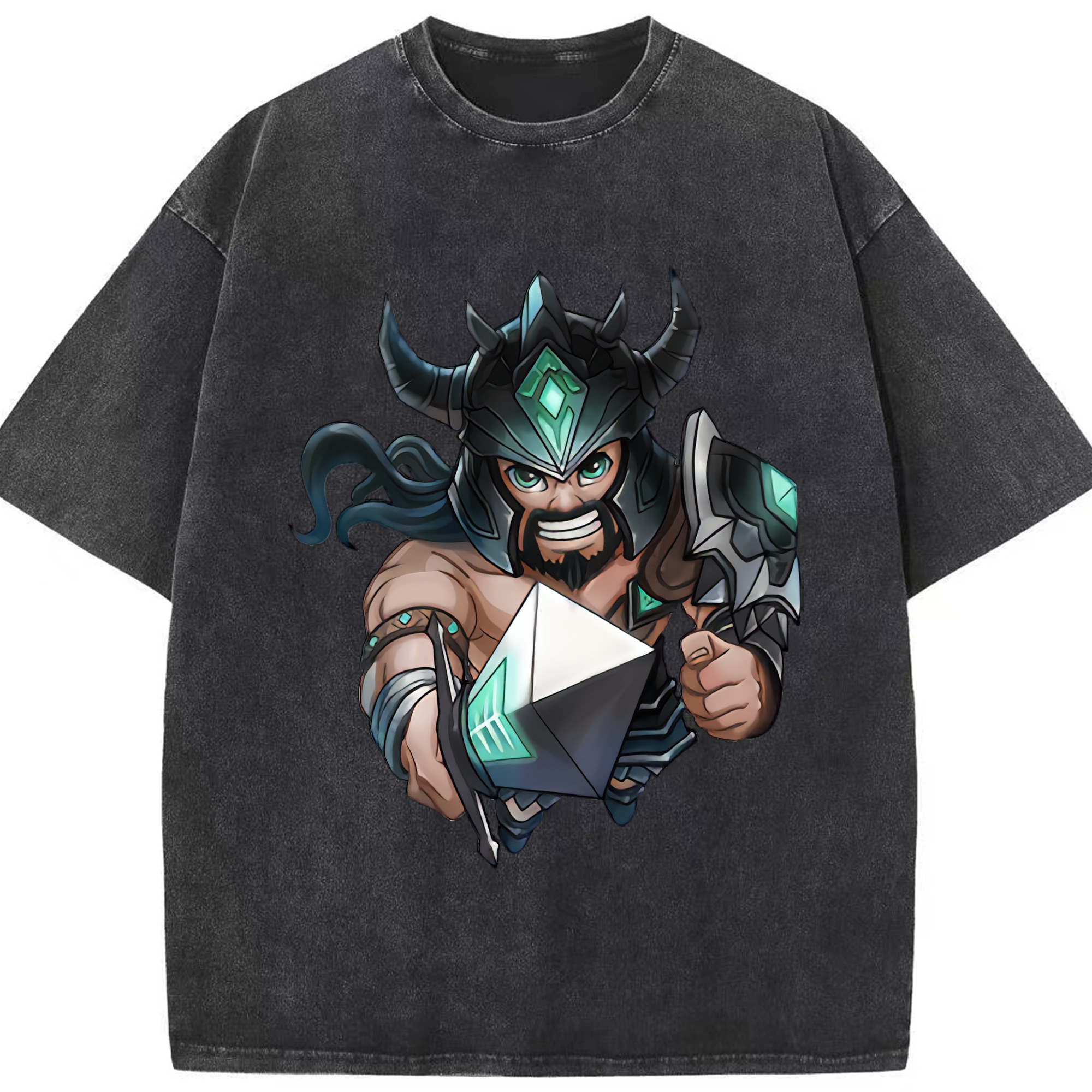 リーグ・オブ・レジェンド League of Legends LOL 綿100% ヴィンテージ風 半袖Tシャツ（フロントプリント）