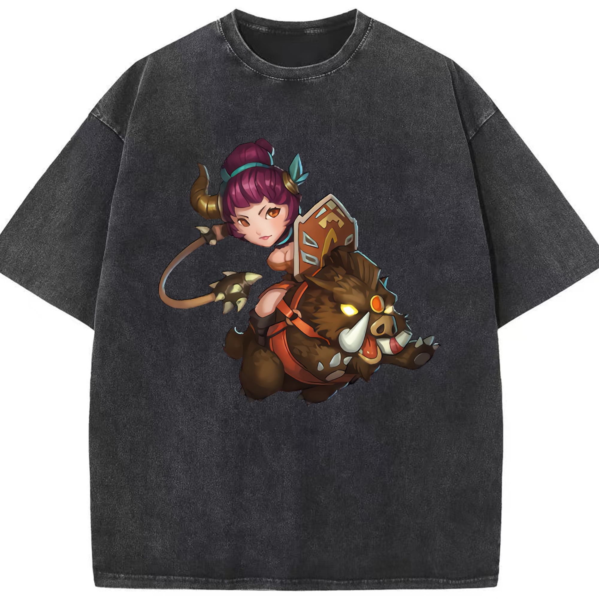 リーグ・オブ・レジェンド League of Legends LOL 綿100% ヴィンテージ風 半袖Tシャツ（フロントプリント）