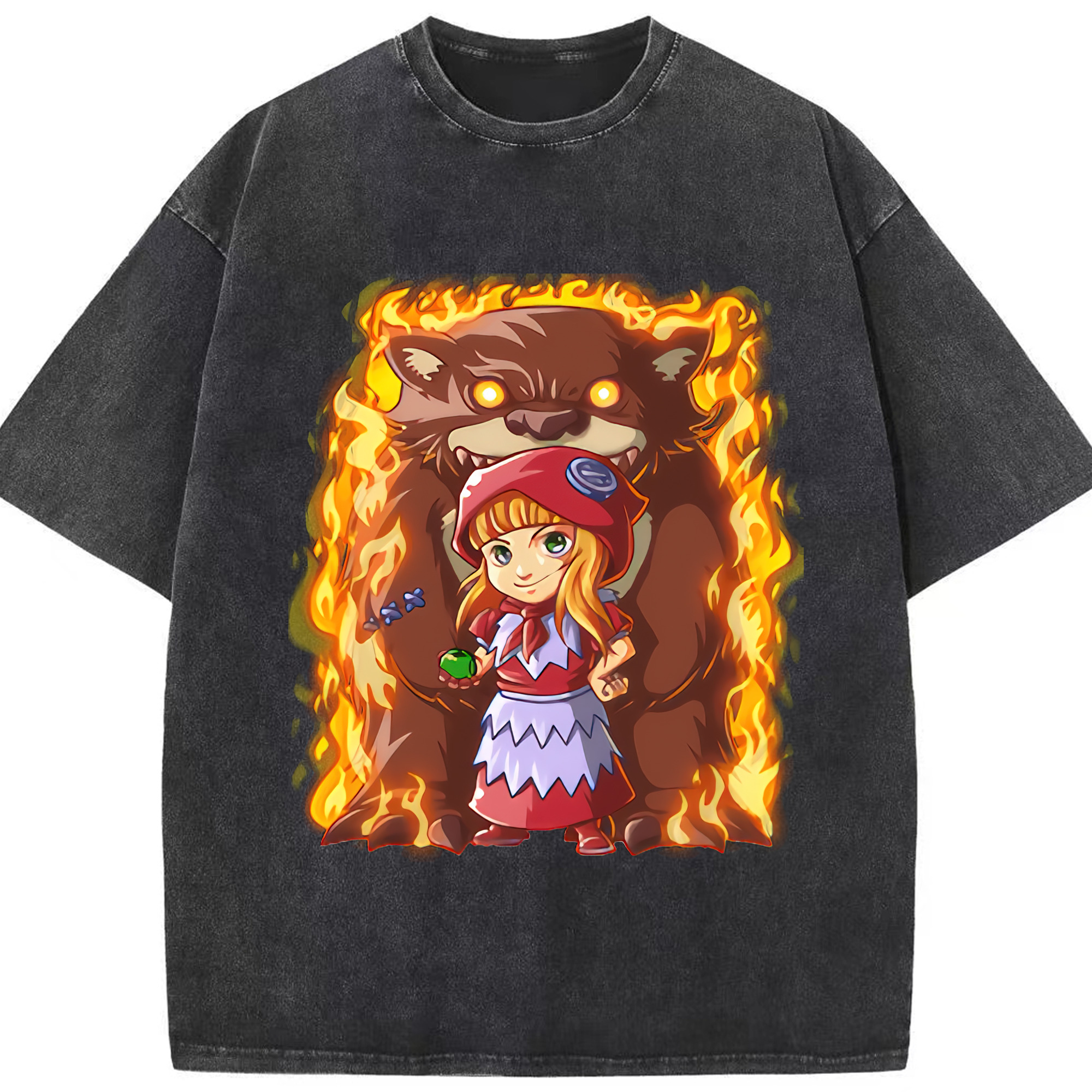 リーグ・オブ・レジェンド League of Legends LOL 綿100% ヴィンテージ風 半袖Tシャツ（フロントプリント）