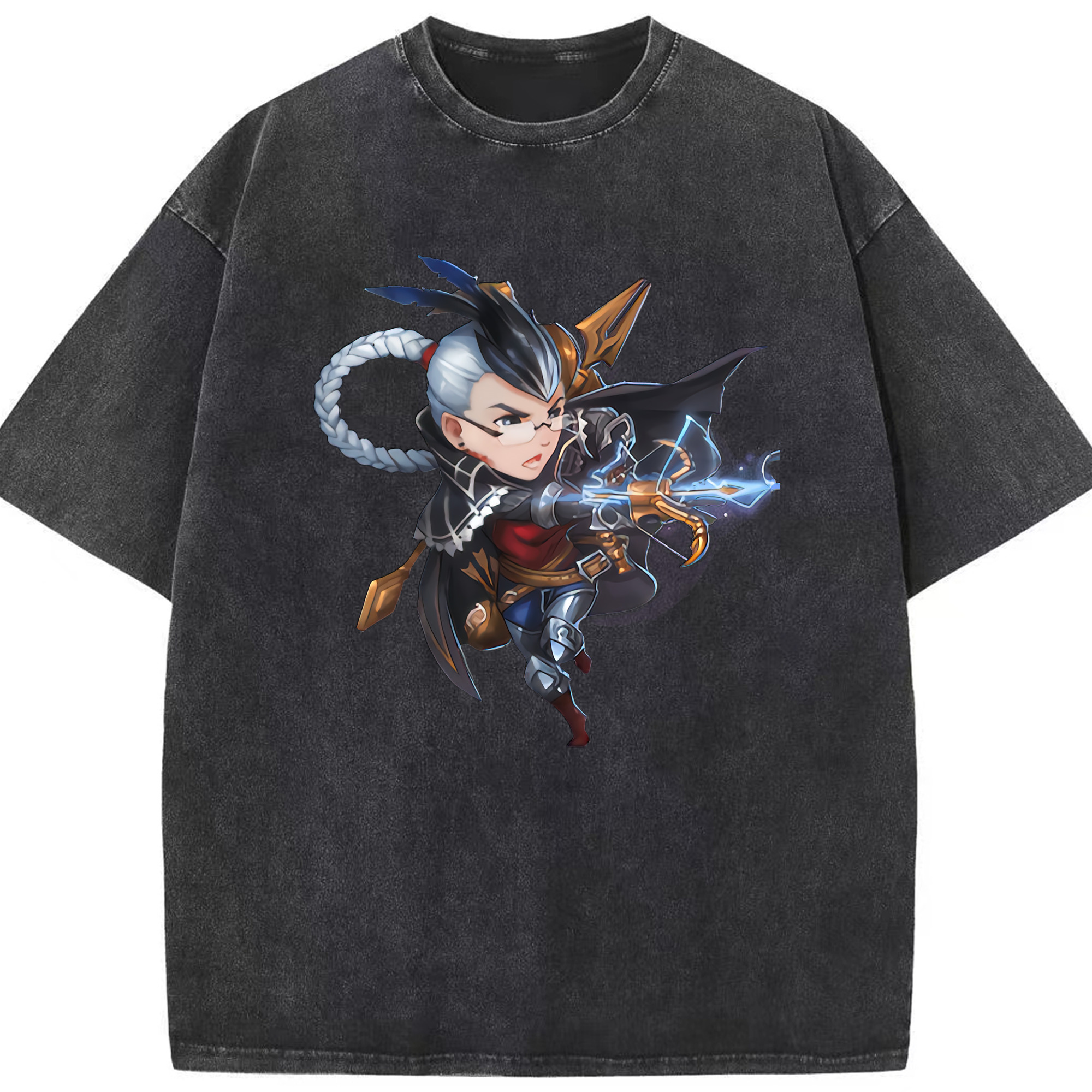リーグ・オブ・レジェンド League of Legends LOL 綿100% ヴィンテージ風 半袖Tシャツ（フロントプリント）