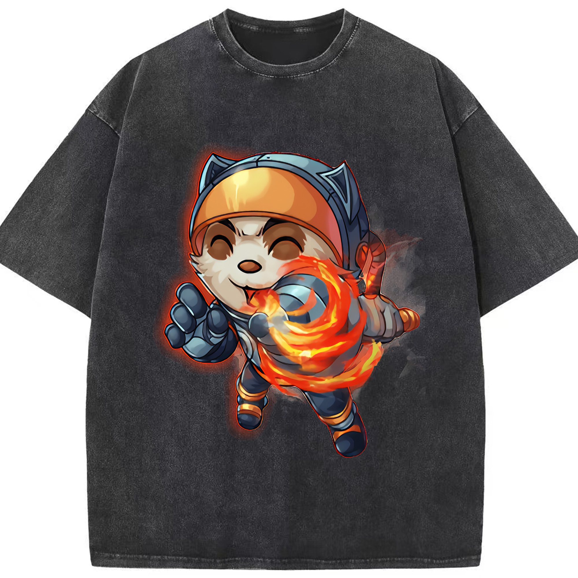 リーグ・オブ・レジェンド League of Legends LOL 綿100% ヴィンテージ風 半袖Tシャツ（フロントプリント）