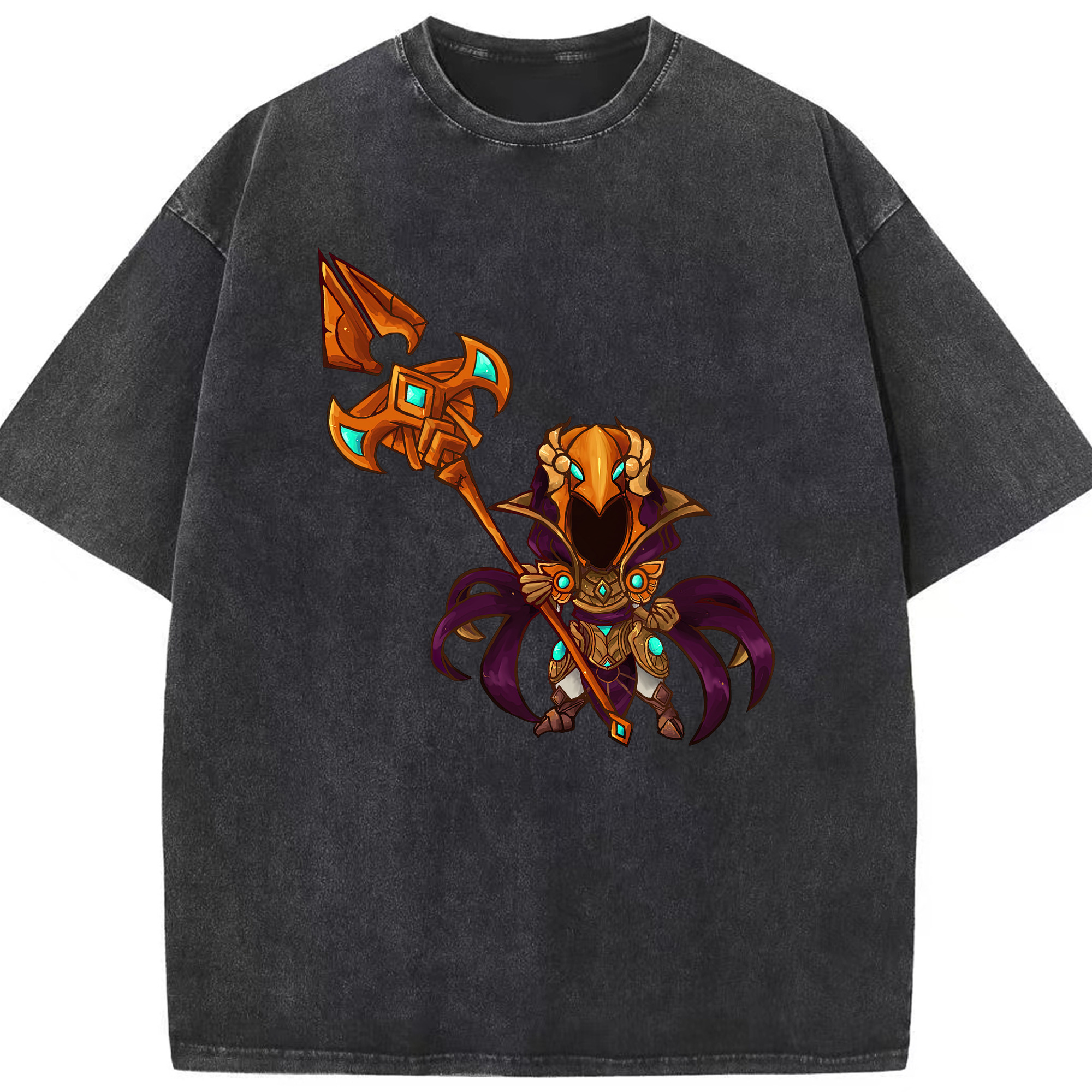 リーグ・オブ・レジェンド League of Legends LOL 綿100% ヴィンテージ風 半袖Tシャツ（フロントプリント）