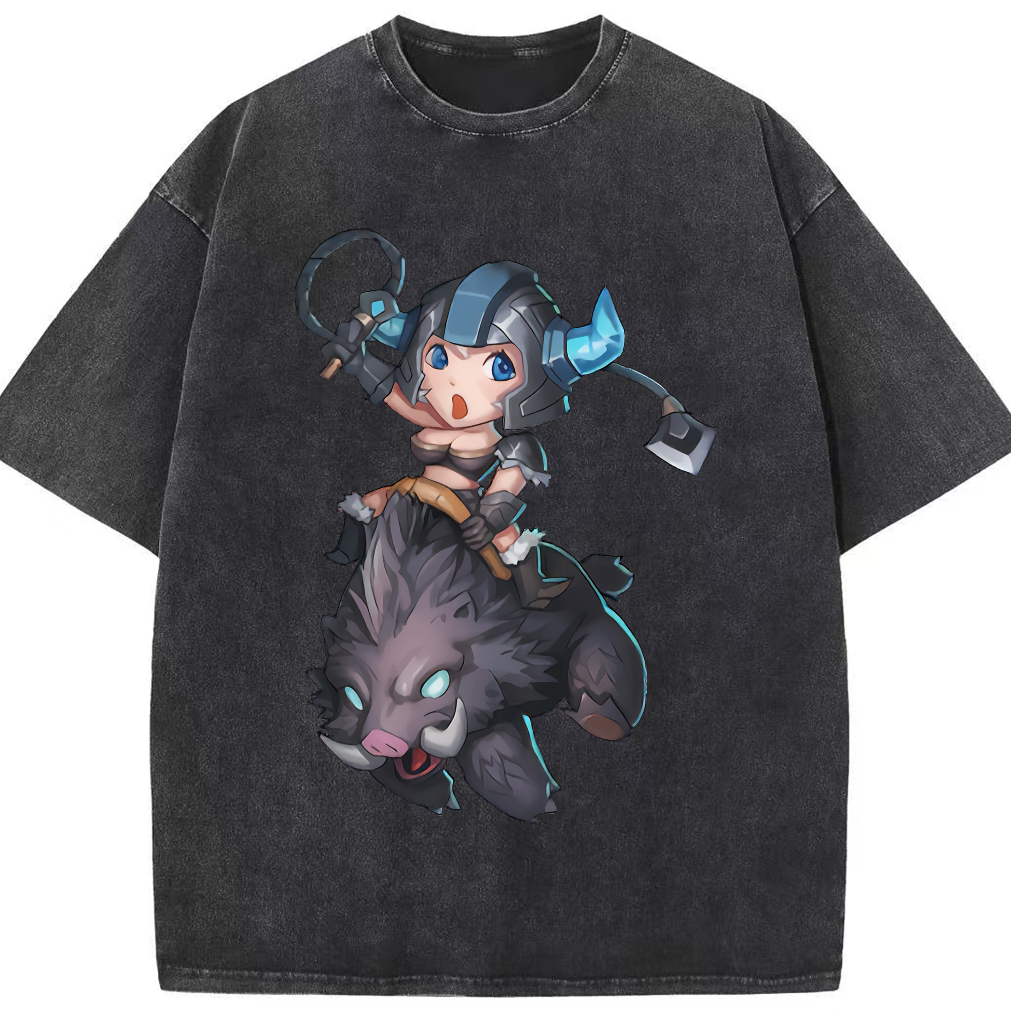 （画像用） リーグ・オブ・レジェンド League of Legends LOL 綿100% ヴィンテージ風 半袖Tシャツ（フロントプリント）