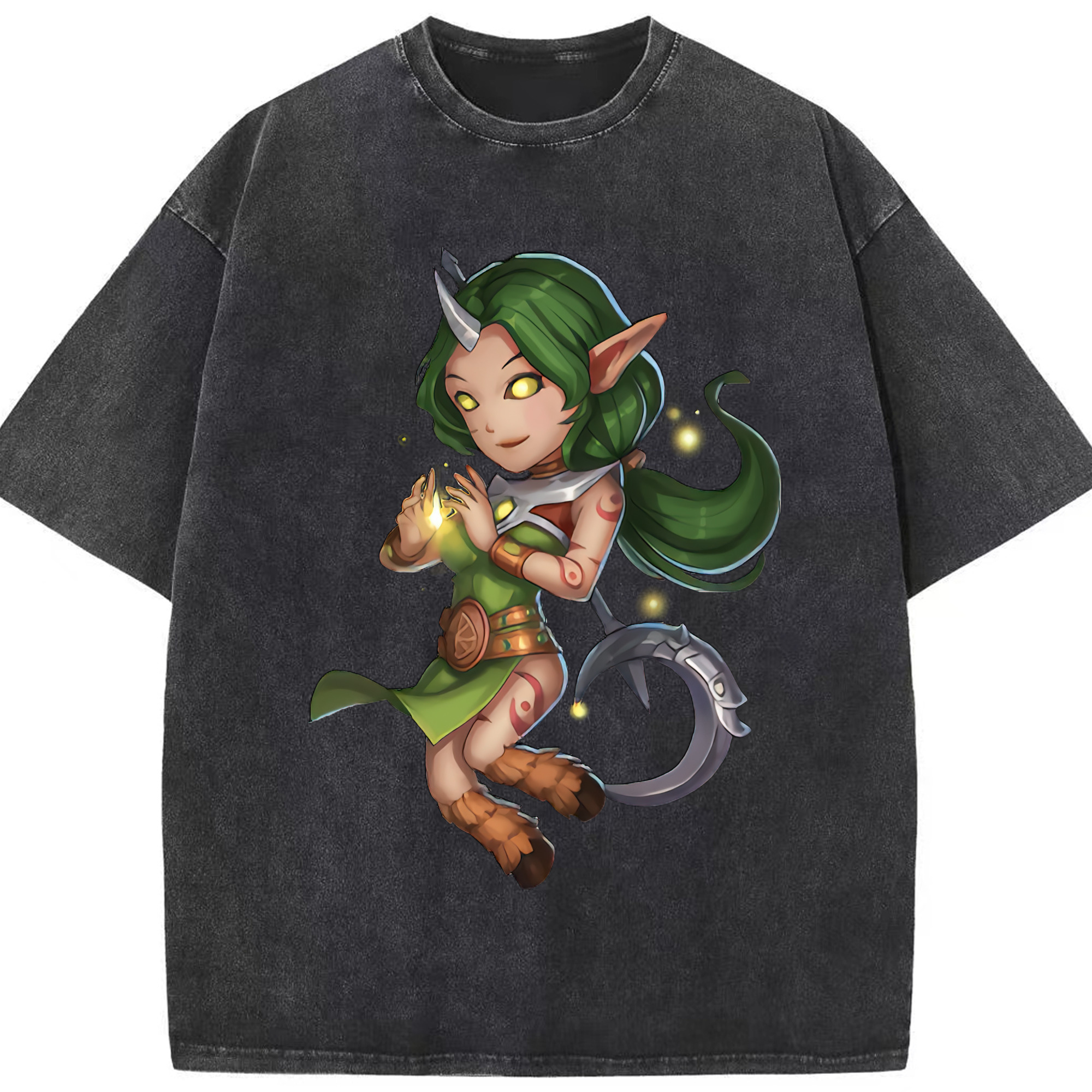 リーグ・オブ・レジェンド League of Legends LOL 綿100% ヴィンテージ風 半袖Tシャツ（フロントプリント）