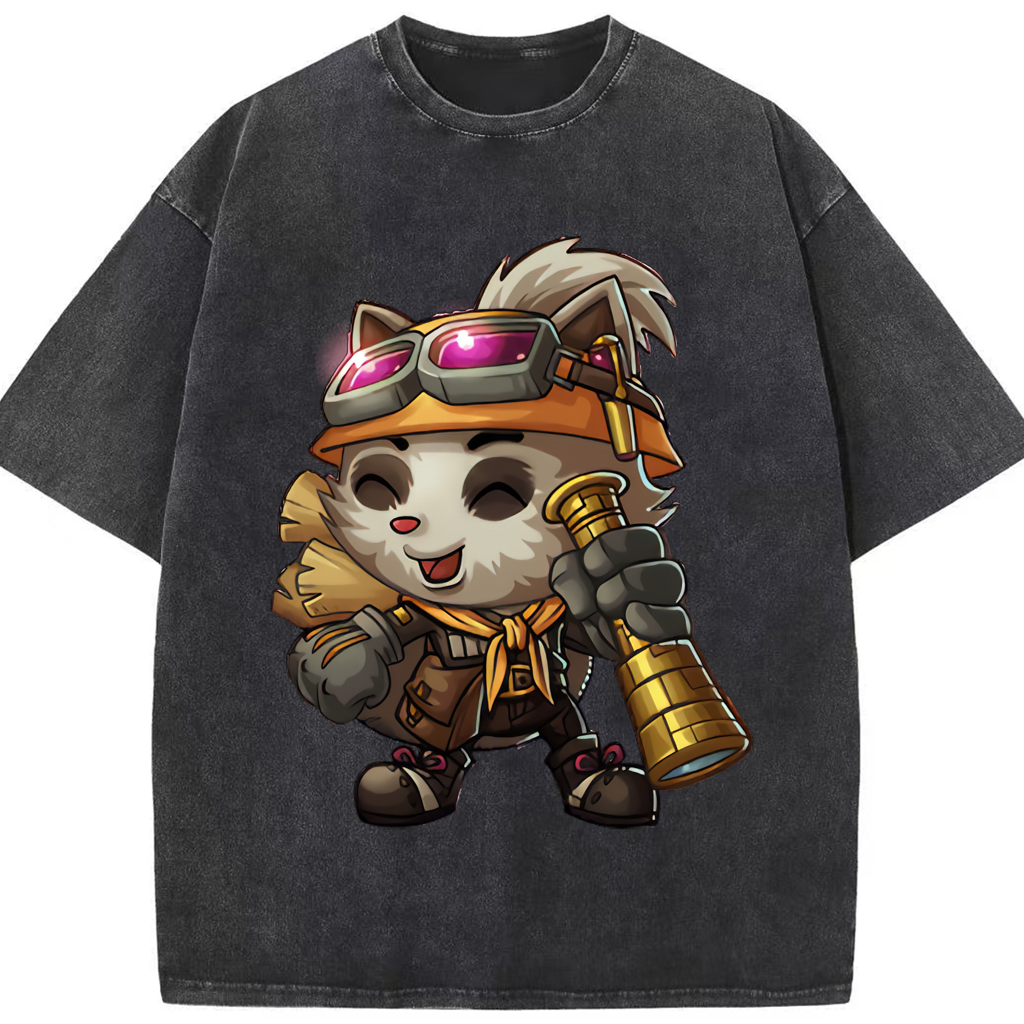 リーグ・オブ・レジェンド League of Legends LOL 綿100% ヴィンテージ風 半袖Tシャツ（フロントプリント）