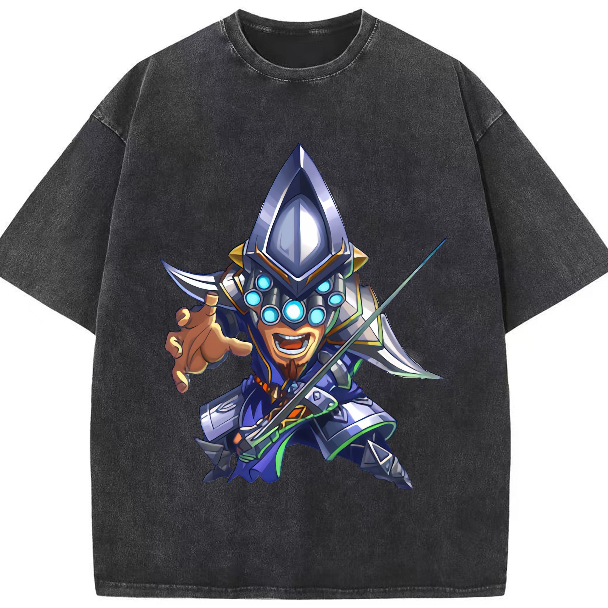 リーグ・オブ・レジェンド League of Legends LOL 綿100% ヴィンテージ風 半袖Tシャツ（フロントプリント）