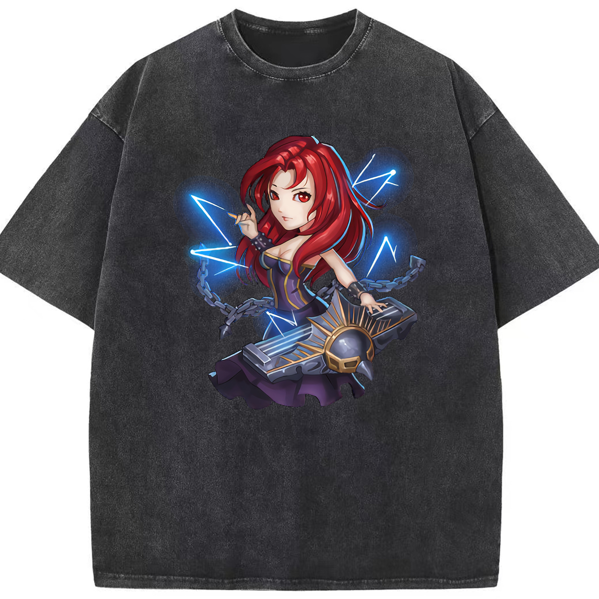 リーグ・オブ・レジェンド League of Legends LOL 綿100% ヴィンテージ風 半袖Tシャツ（フロントプリント）