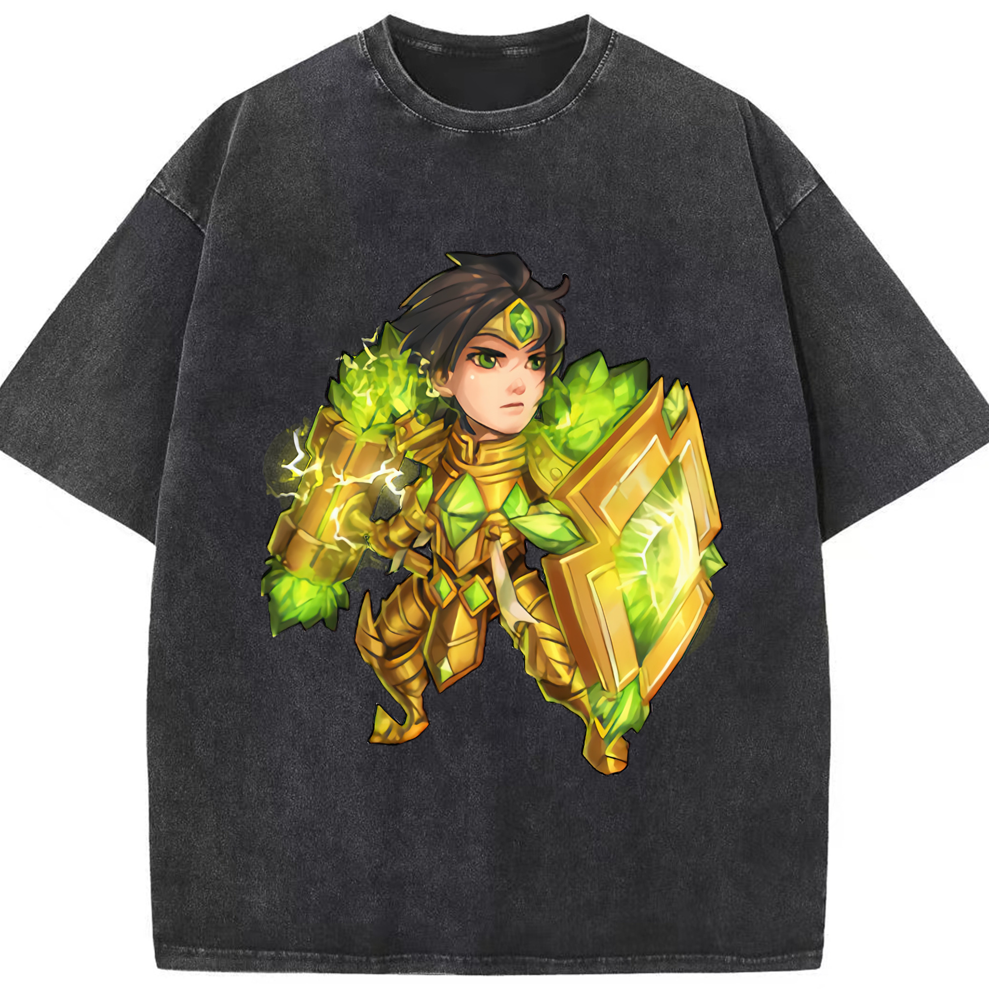 リーグ・オブ・レジェンド League of Legends LOL 綿100% ヴィンテージ風 半袖Tシャツ（フロントプリント）