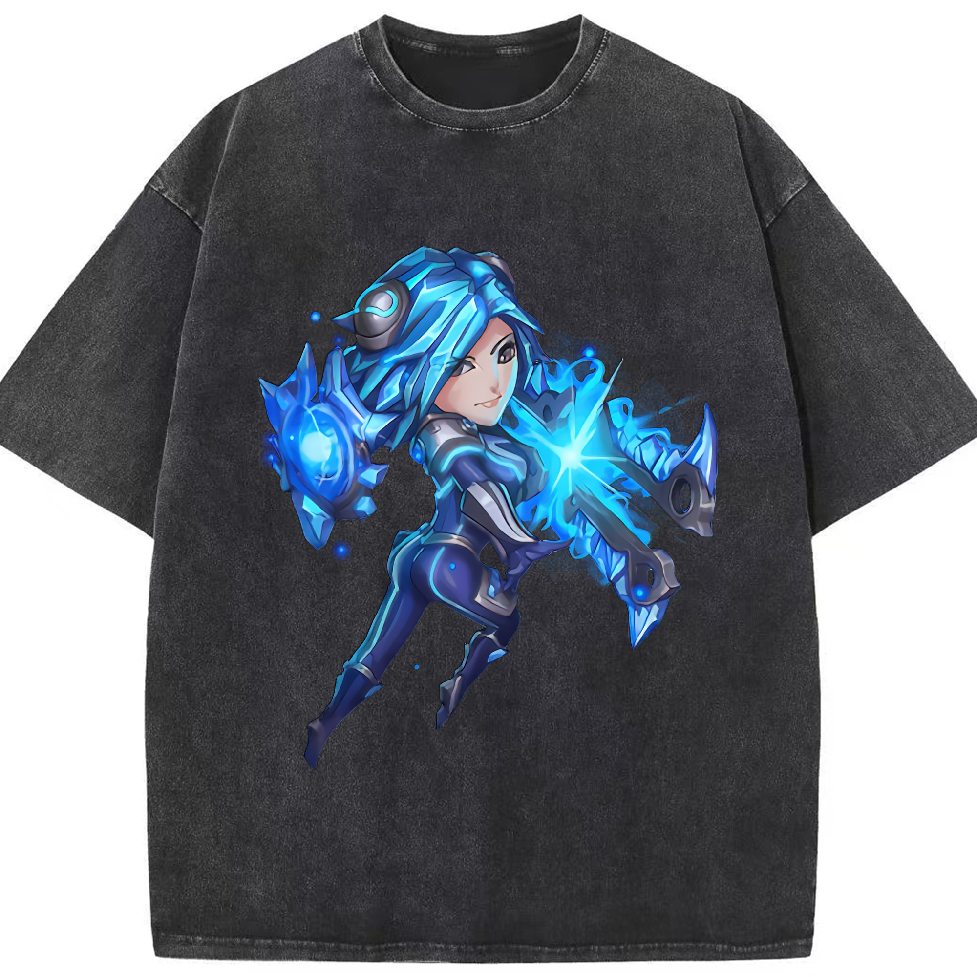 リーグ・オブ・レジェンド League of Legends LOL 綿100% ヴィンテージ風 半袖Tシャツ（フロントプリント）