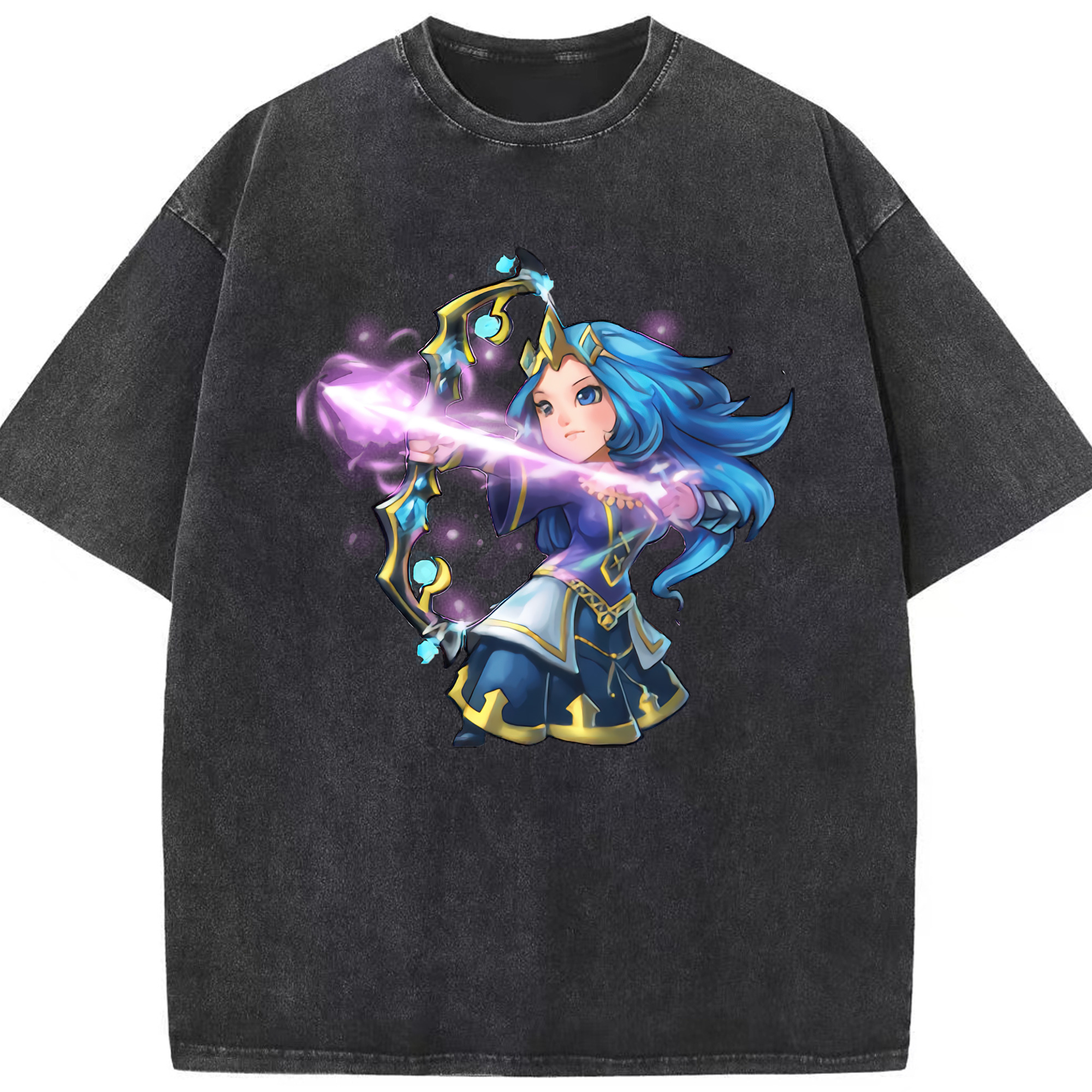 リーグ・オブ・レジェンド League of Legends LOL 綿100% ヴィンテージ風 半袖Tシャツ（フロントプリント）