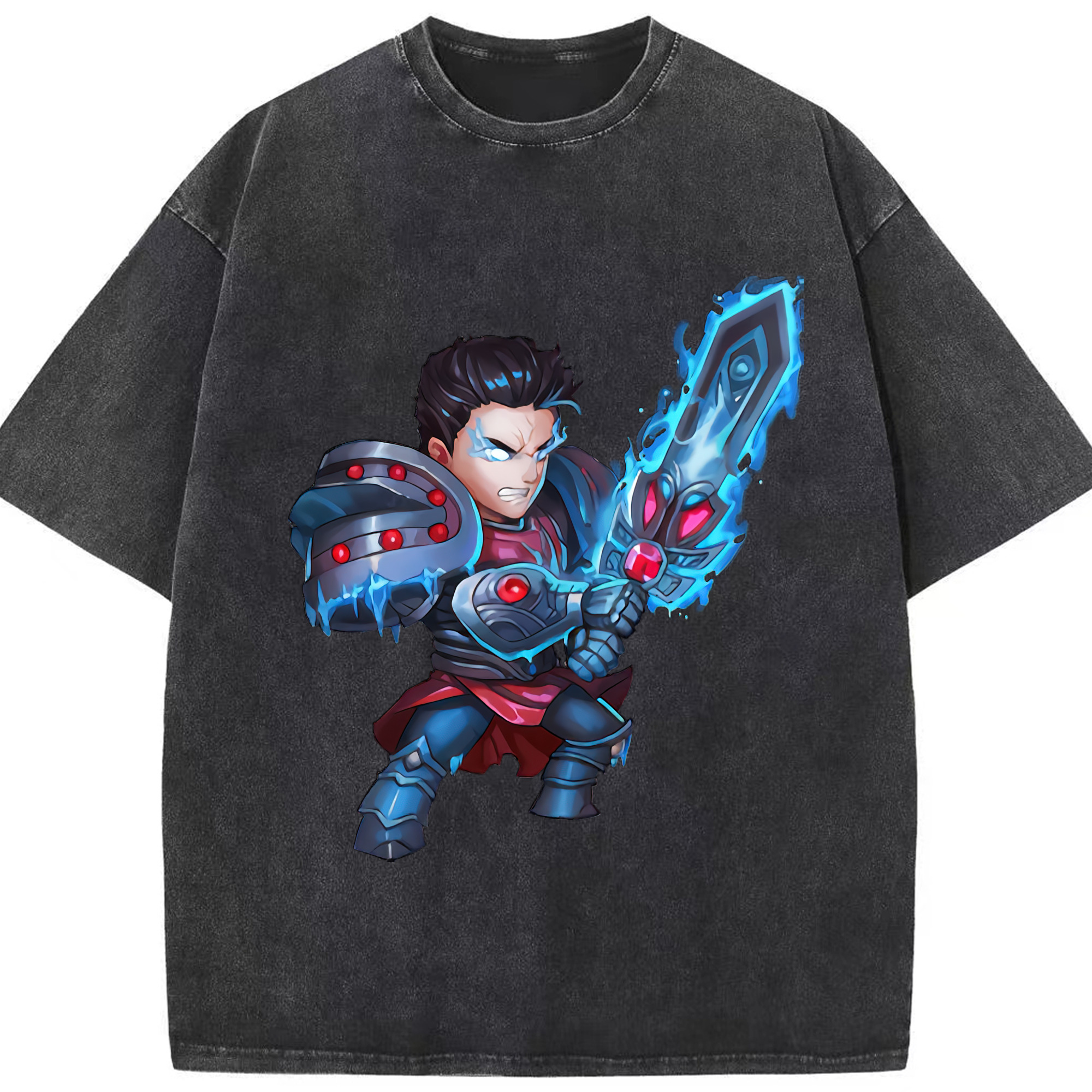 リーグ・オブ・レジェンド League of Legends LOL 綿100% ヴィンテージ風 半袖Tシャツ（フロントプリント）