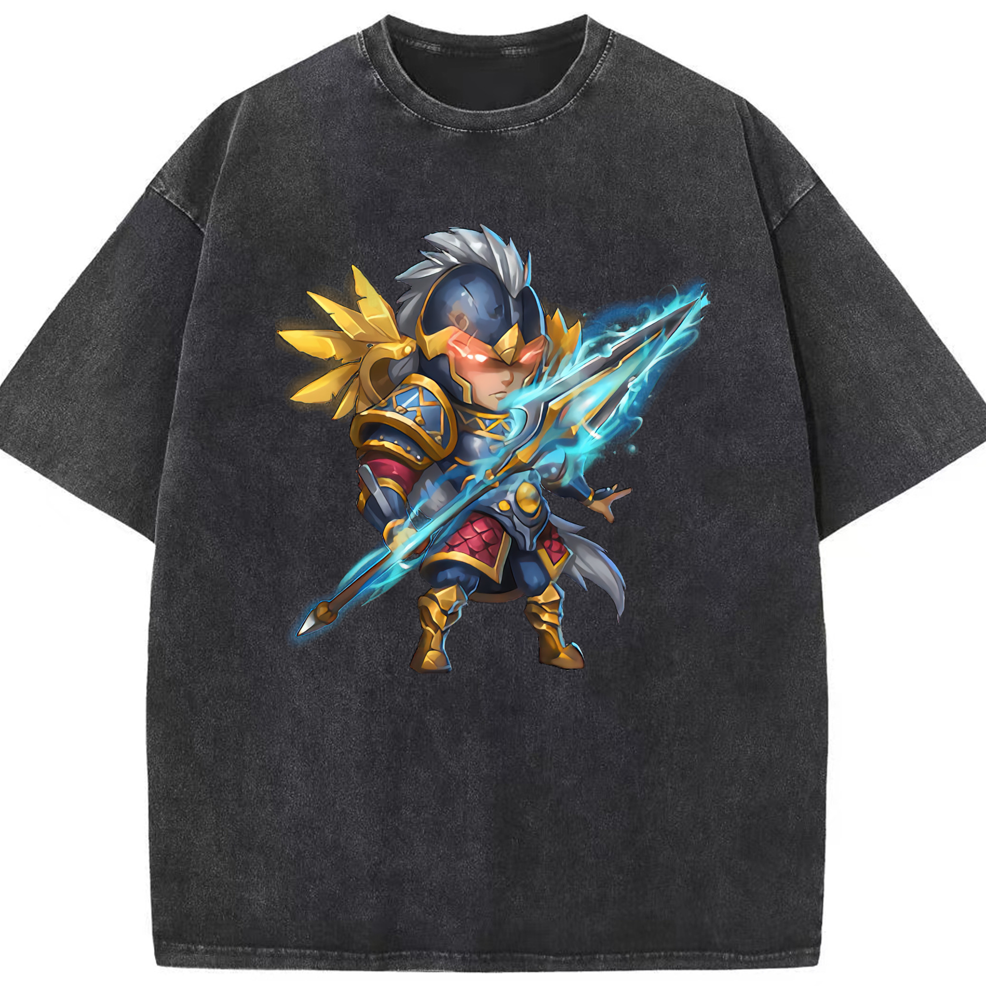 リーグ・オブ・レジェンド League of Legends LOL 綿100% ヴィンテージ風 半袖Tシャツ（フロントプリント）