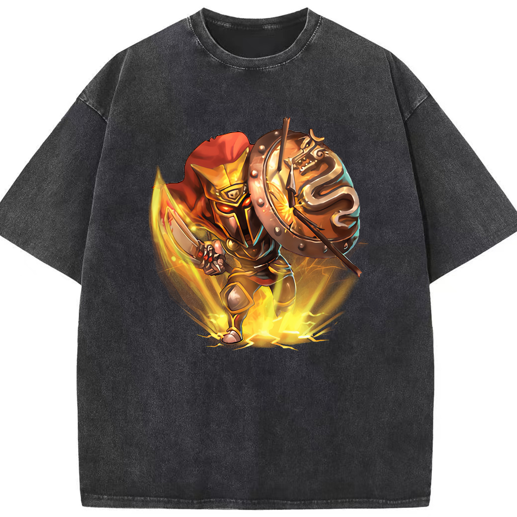 リーグ・オブ・レジェンド League of Legends LOL 綿100% ヴィンテージ風 半袖Tシャツ（フロントプリント）