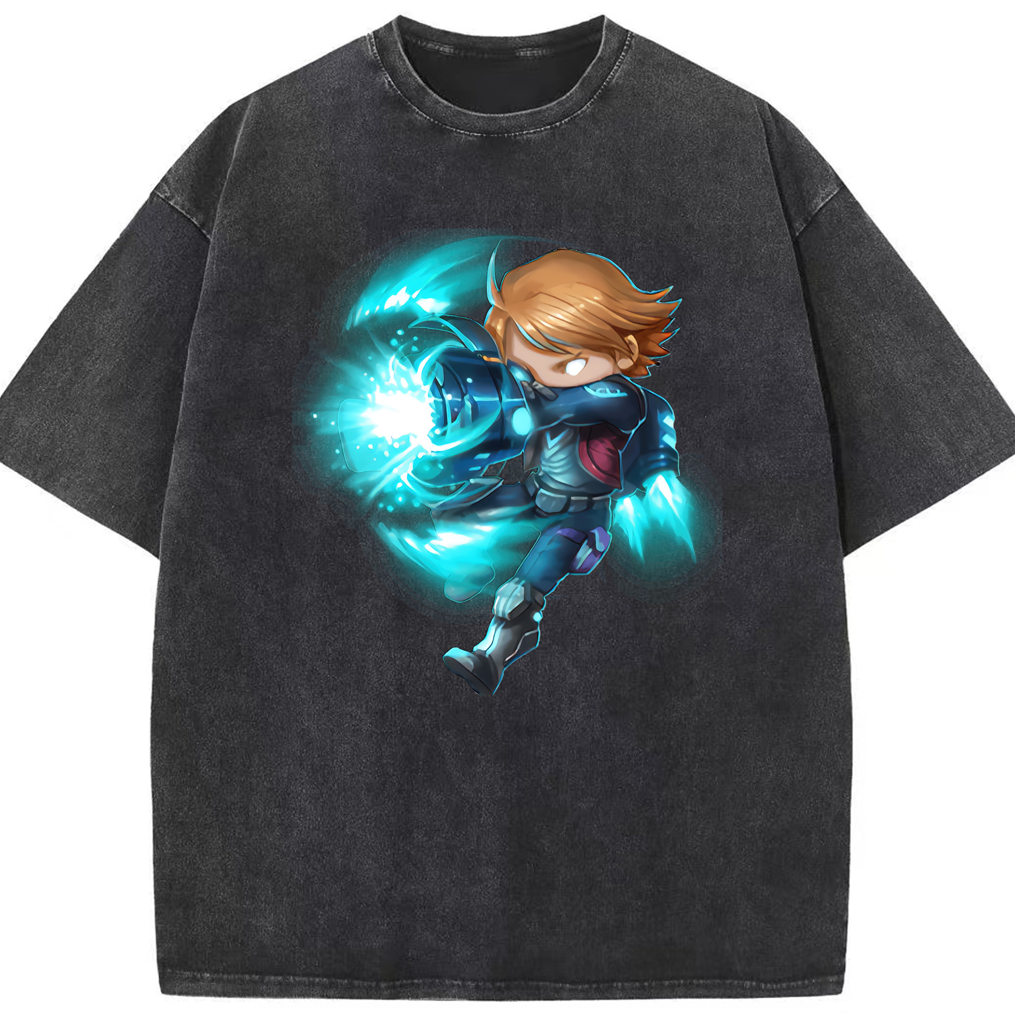 リーグ・オブ・レジェンド League of Legends LOL 綿100% ヴィンテージ風 半袖Tシャツ（フロントプリント）