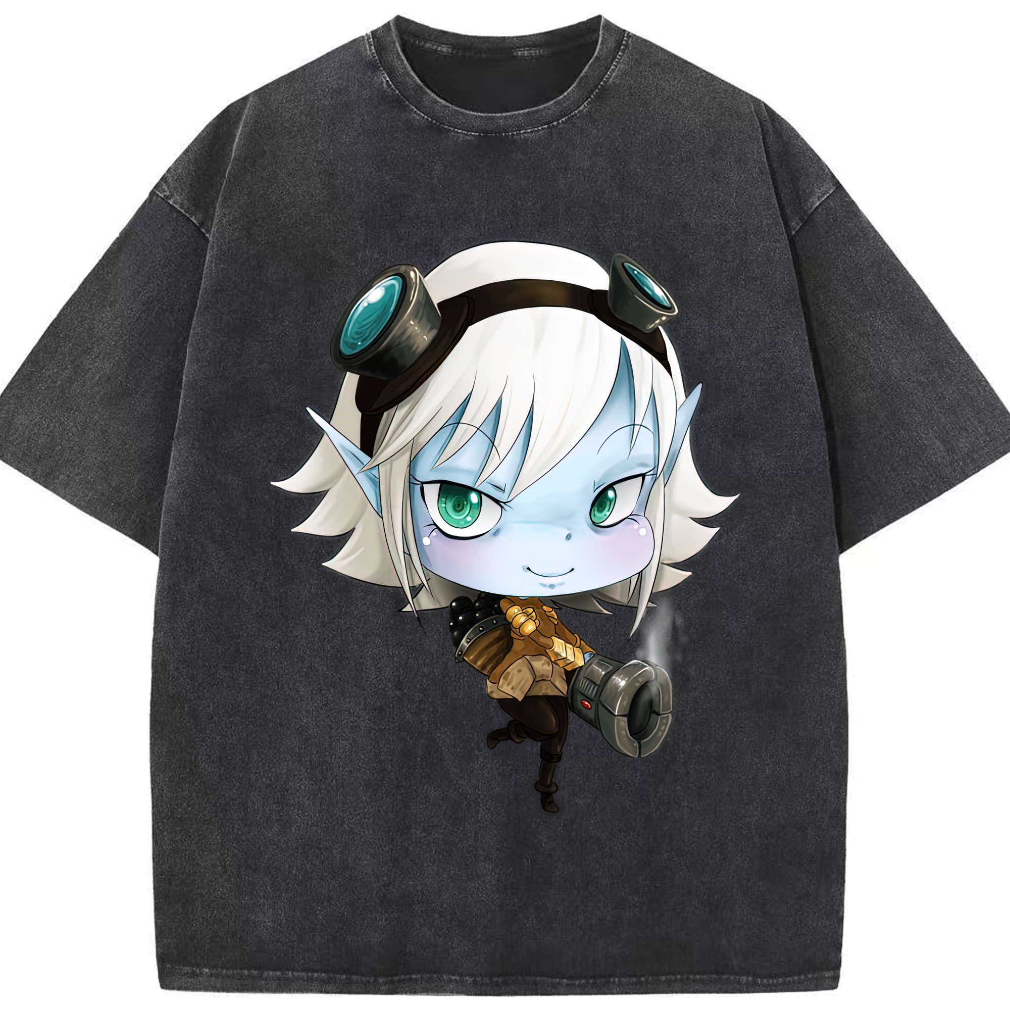 リーグ・オブ・レジェンド League of Legends LOL 綿100% ヴィンテージ風 半袖Tシャツ（フロントプリント）