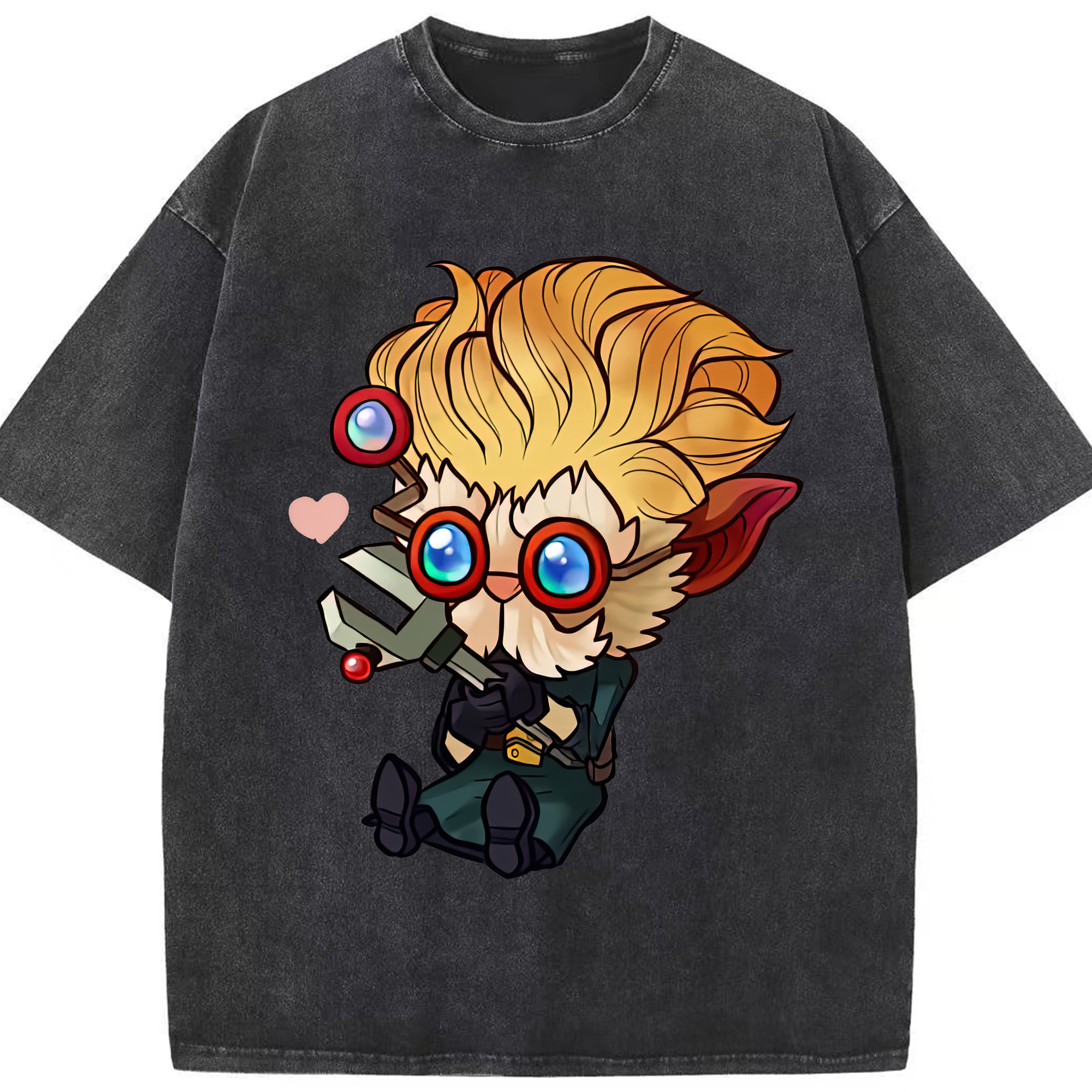 リーグ・オブ・レジェンド League of Legends LOL 綿100% ヴィンテージ風 半袖Tシャツ（フロントプリント）