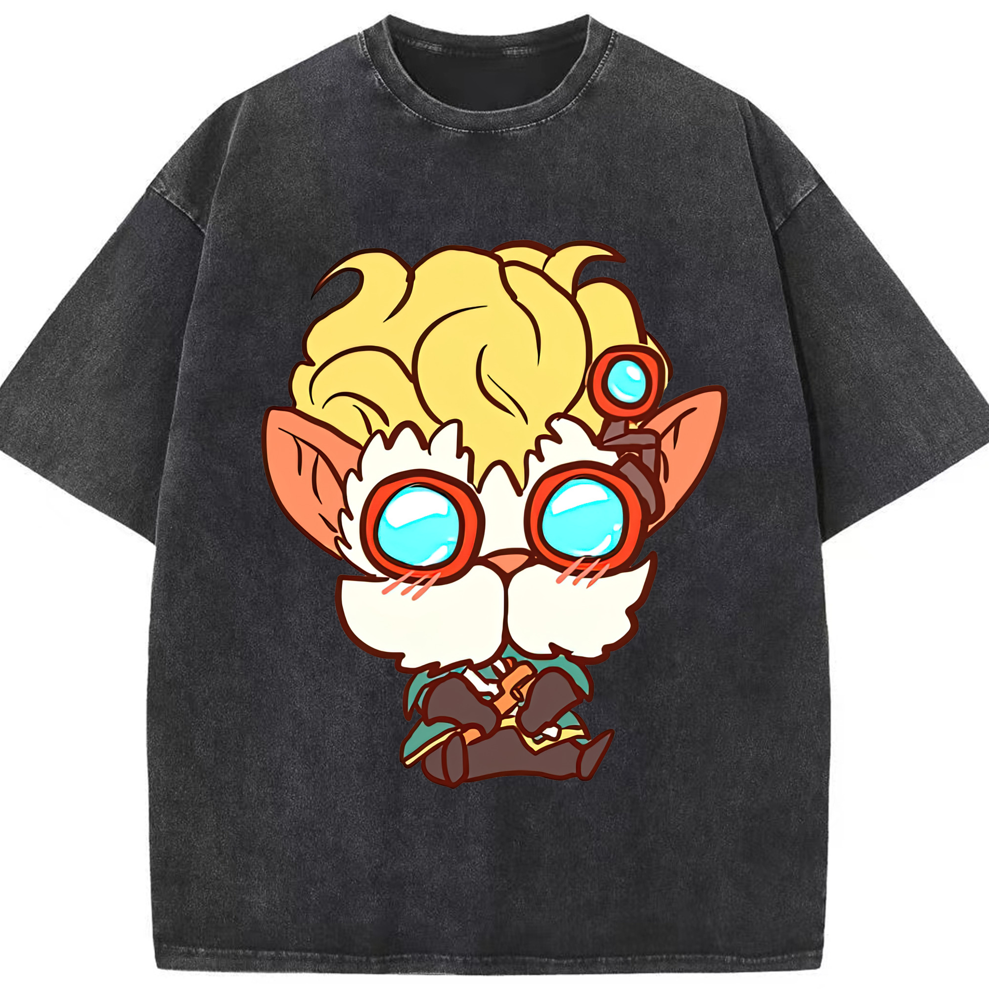 リーグ・オブ・レジェンド League of Legends LOL 綿100% ヴィンテージ風 半袖Tシャツ（フロントプリント）