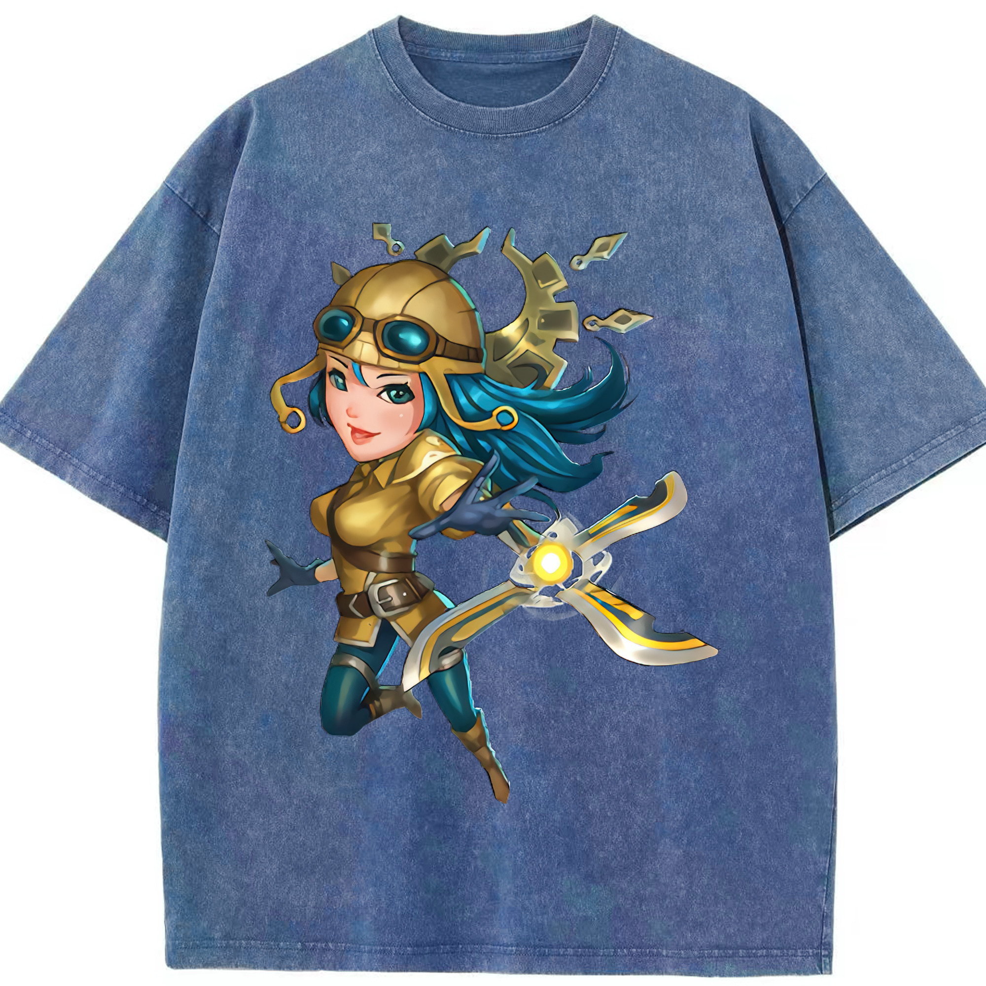 リーグ・オブ・レジェンド League of Legends LOL 綿100% ヴィンテージ風 半袖Tシャツ（フロントプリント）