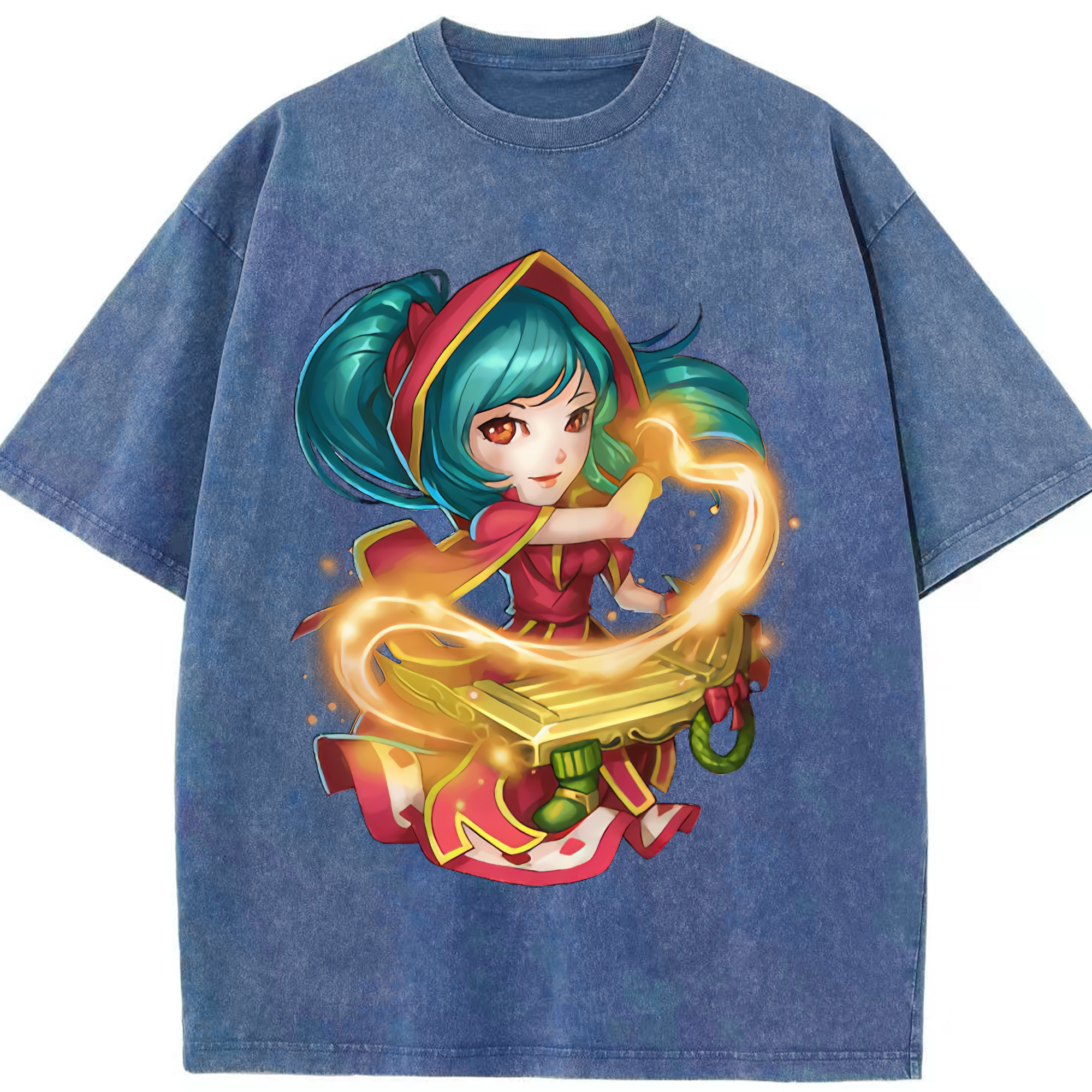 リーグ・オブ・レジェンド League of Legends LOL 綿100% ヴィンテージ風 半袖Tシャツ（フロントプリント）