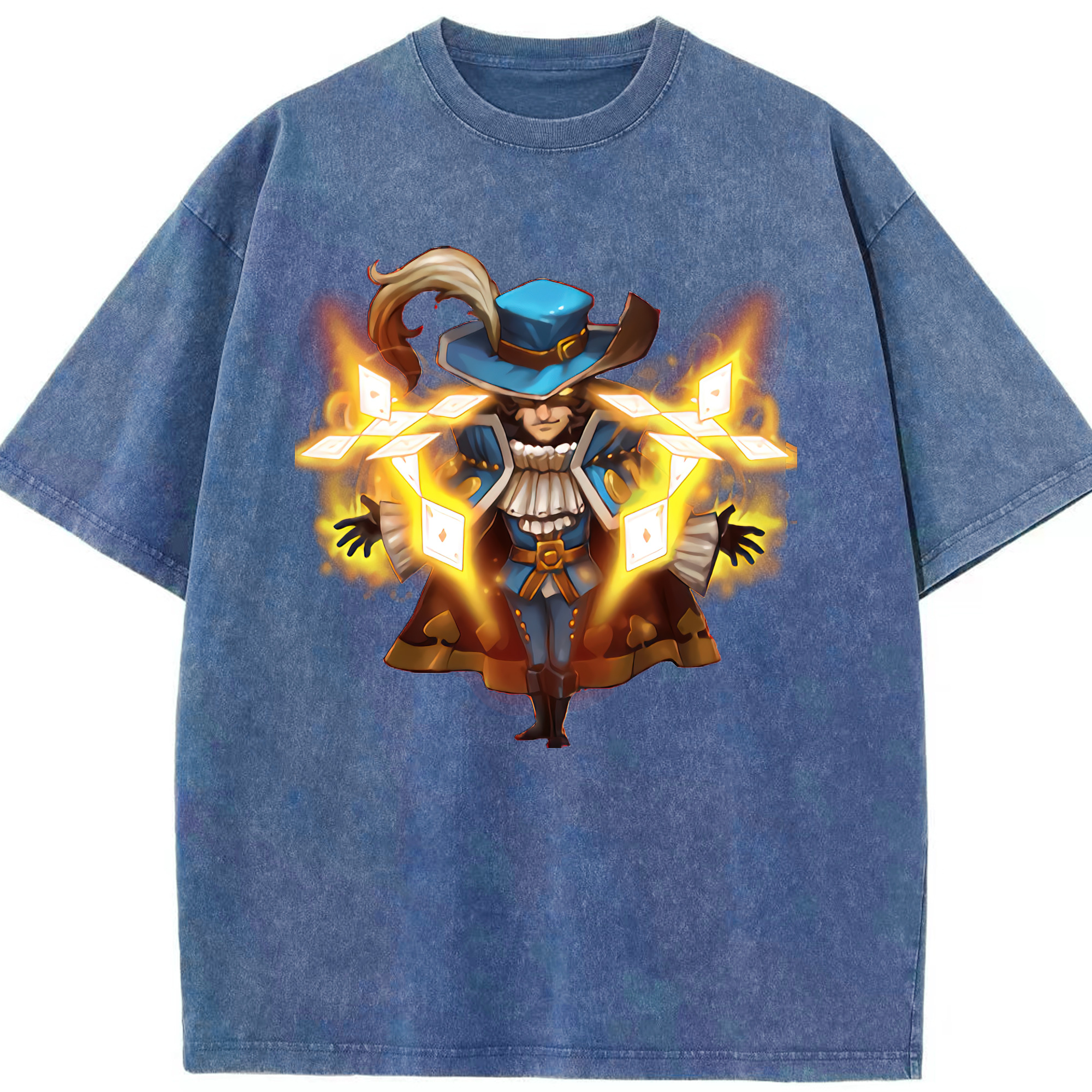 リーグ・オブ・レジェンド League of Legends LOL 綿100% ヴィンテージ風 半袖Tシャツ（フロントプリント）
