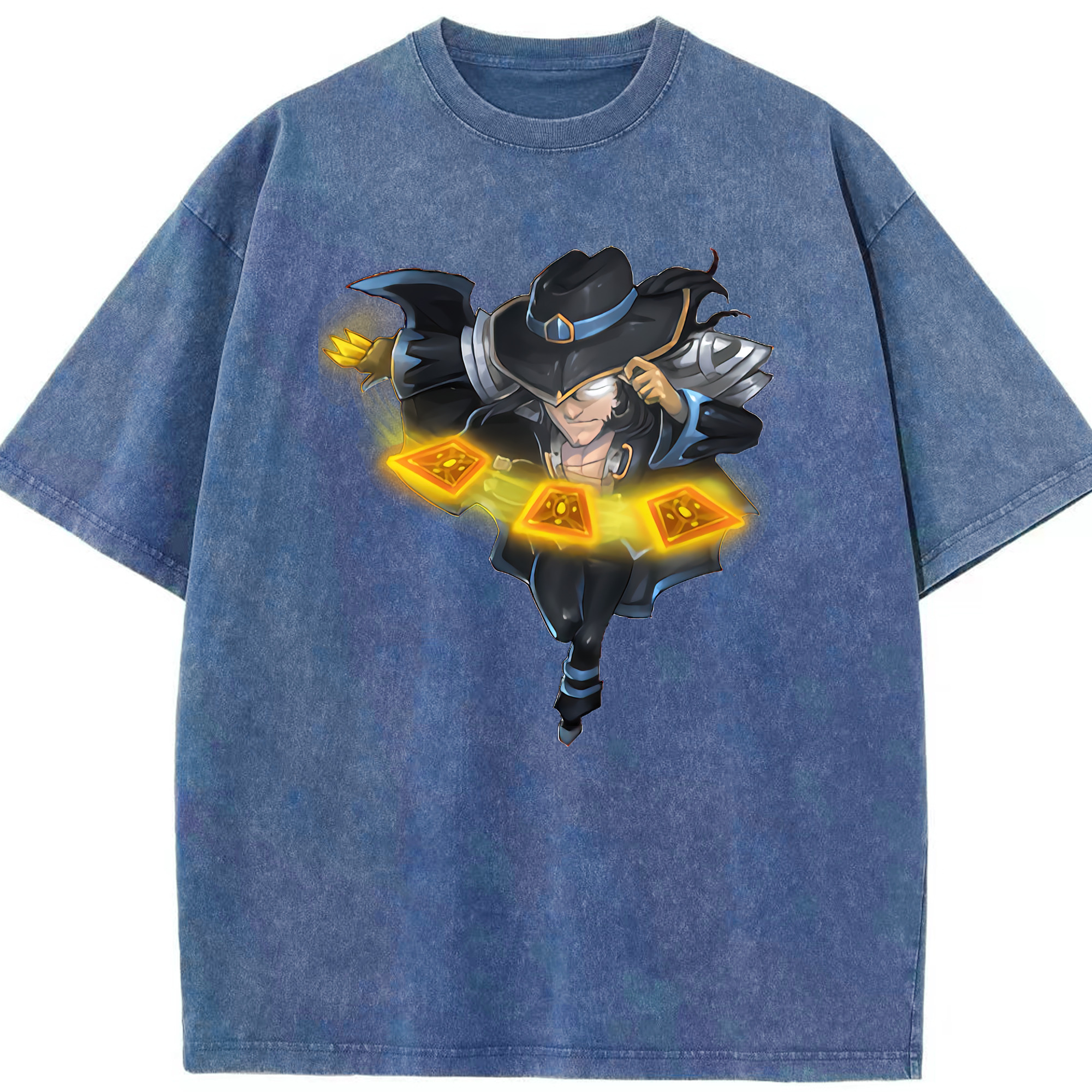 リーグ・オブ・レジェンド League of Legends LOL 綿100% ヴィンテージ風 半袖Tシャツ（フロントプリント）