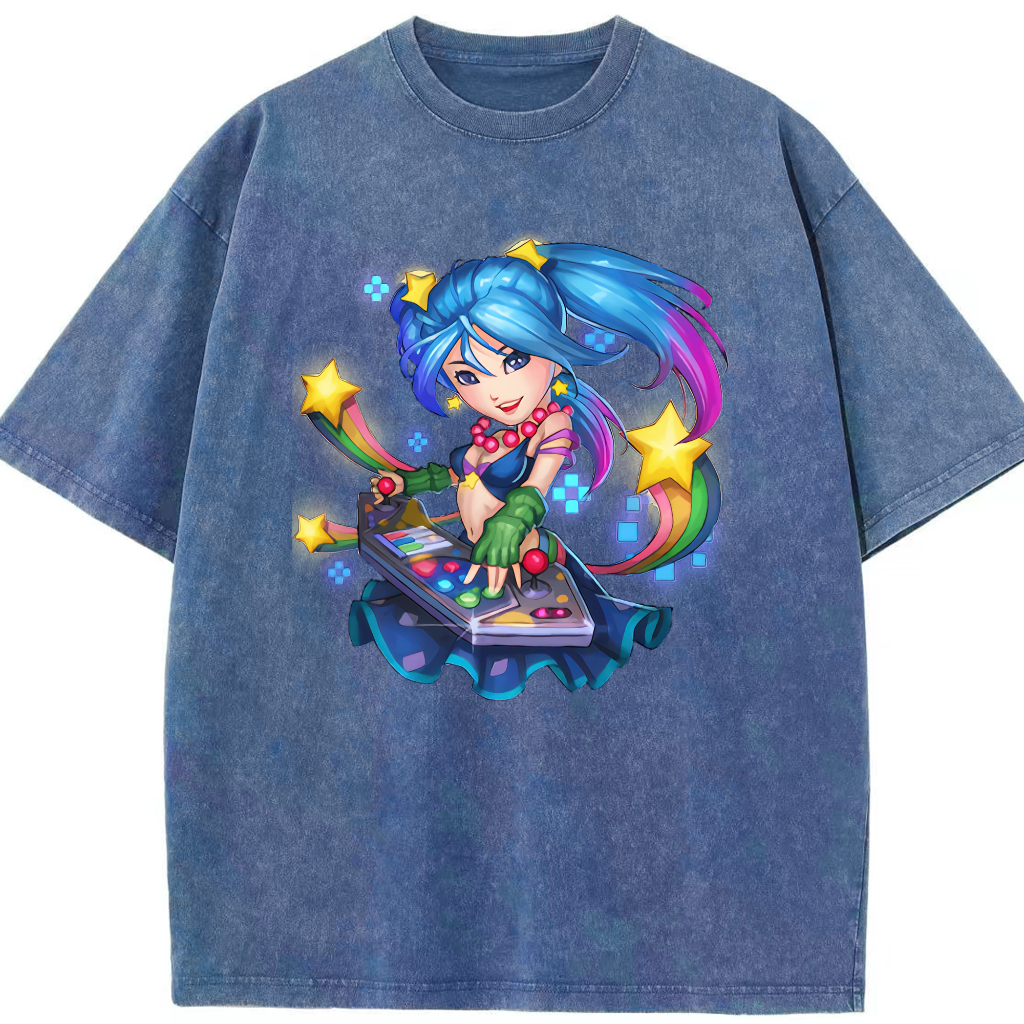 リーグ・オブ・レジェンド League of Legends LOL 綿100% ヴィンテージ風 半袖Tシャツ（フロントプリント）