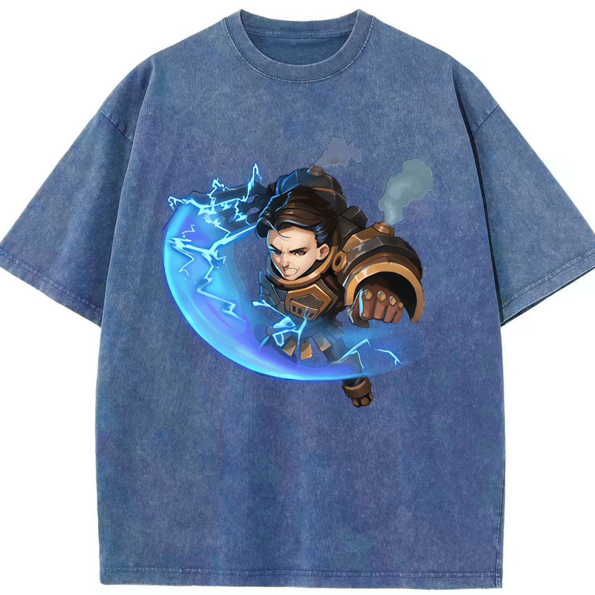 リーグ・オブ・レジェンド League of Legends LOL 綿100% ヴィンテージ風 半袖Tシャツ（フロントプリント）