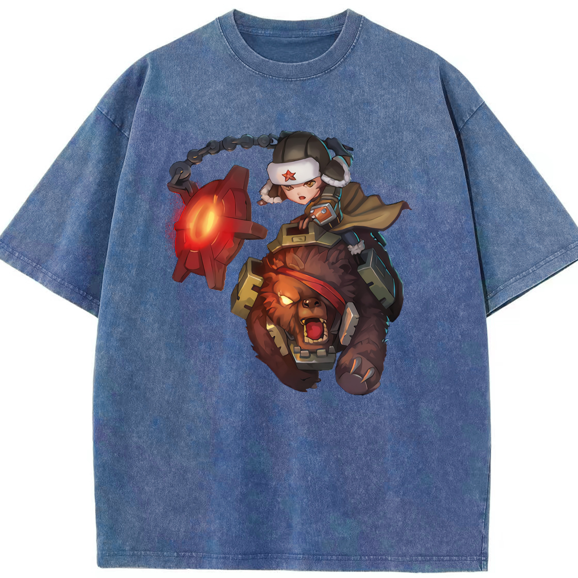 リーグ・オブ・レジェンド League of Legends LOL 綿100% ヴィンテージ風 半袖Tシャツ（フロントプリント）
