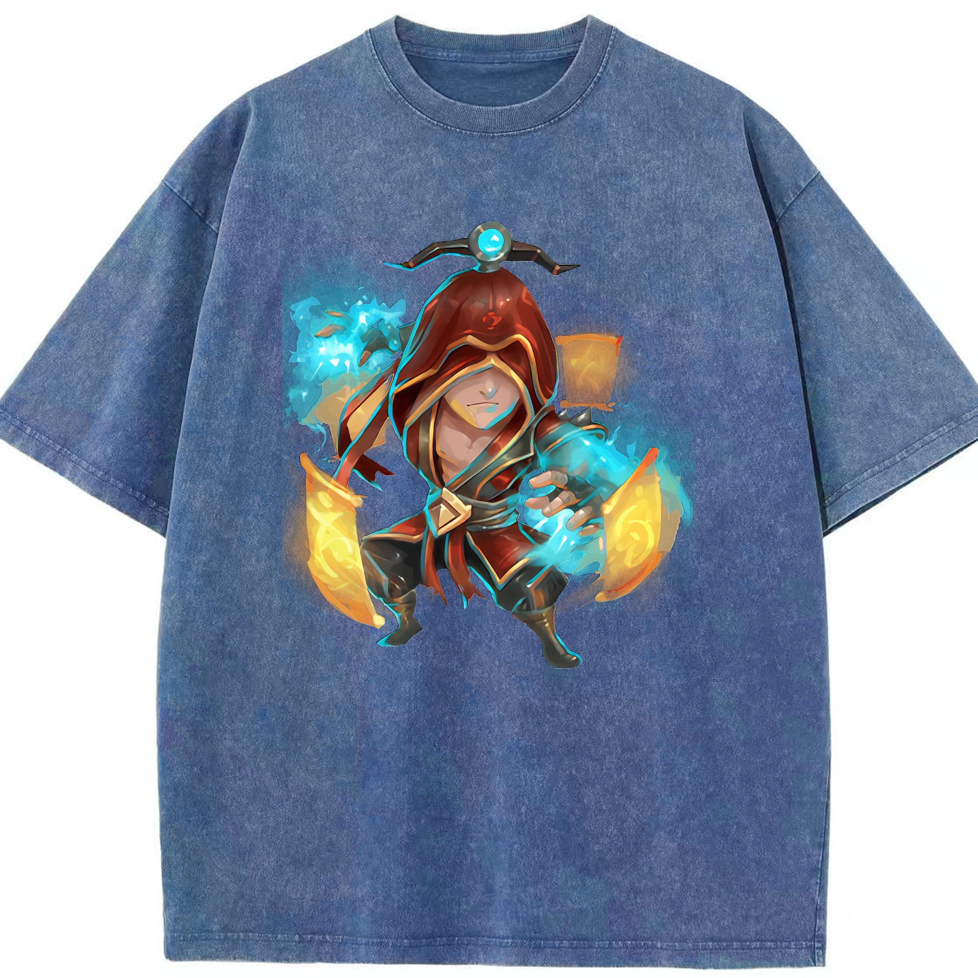 リーグ・オブ・レジェンド League of Legends LOL 綿100% ヴィンテージ風 半袖Tシャツ（フロントプリント）