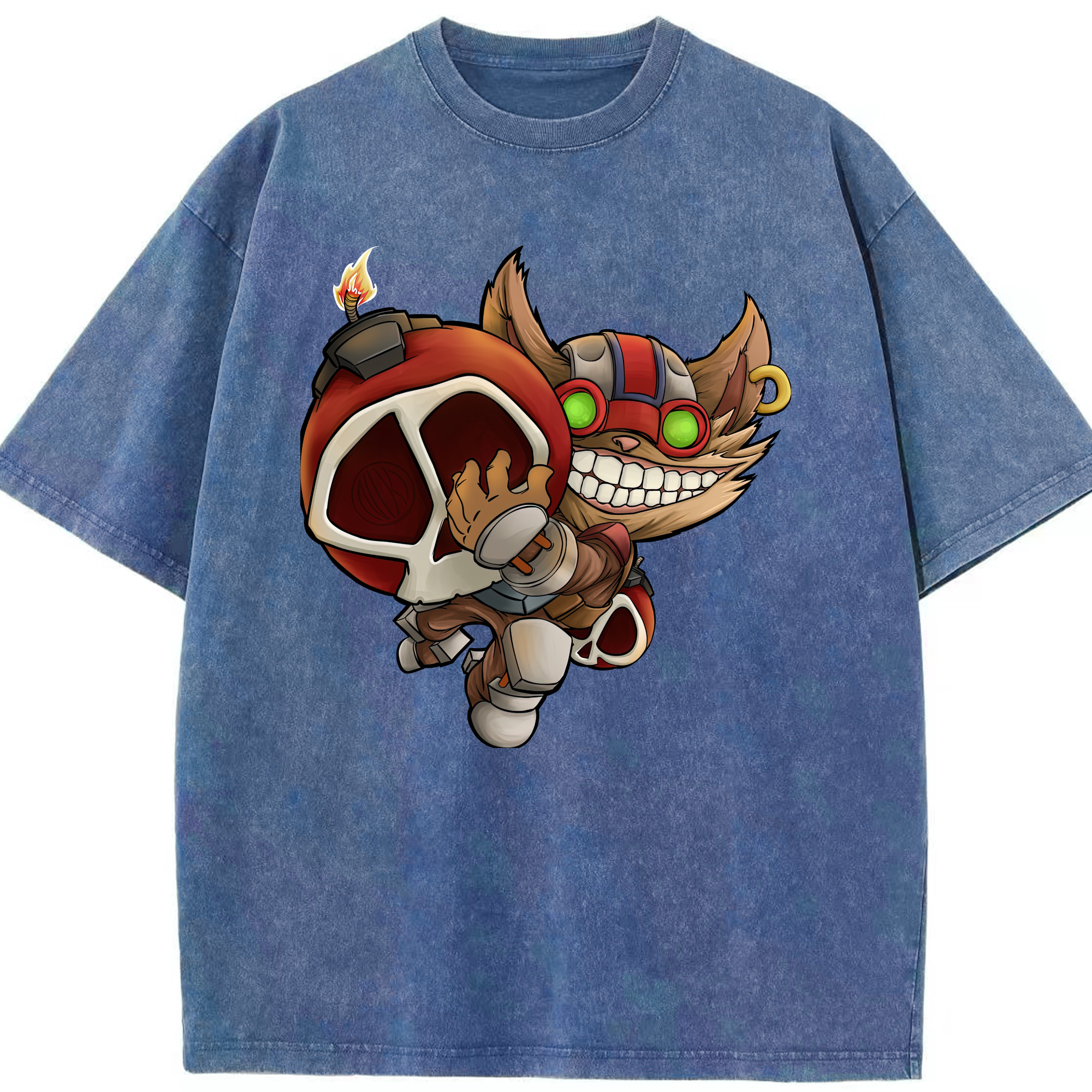 リーグ・オブ・レジェンド League of Legends LOL 綿100% ヴィンテージ風 半袖Tシャツ（フロントプリント）