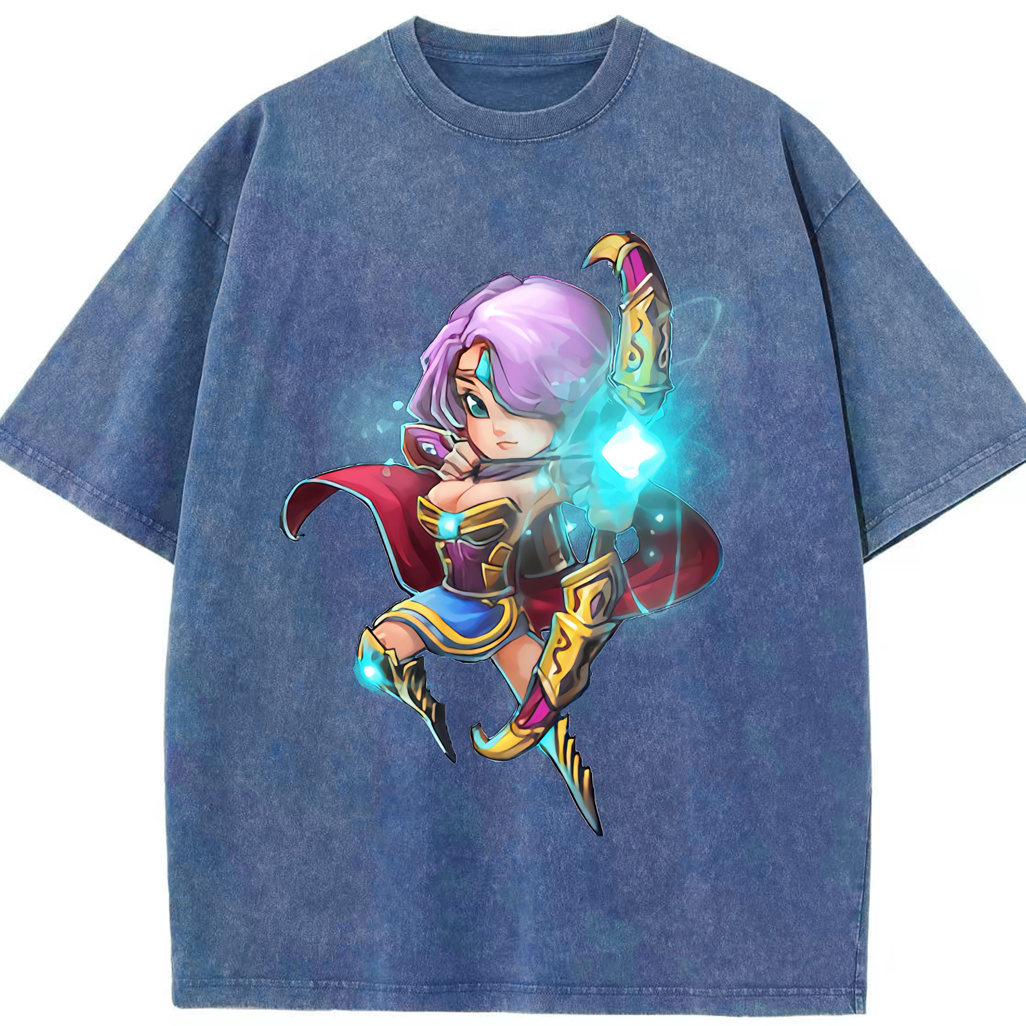 リーグ・オブ・レジェンド League of Legends LOL 綿100% ヴィンテージ風 半袖Tシャツ（フロントプリント）