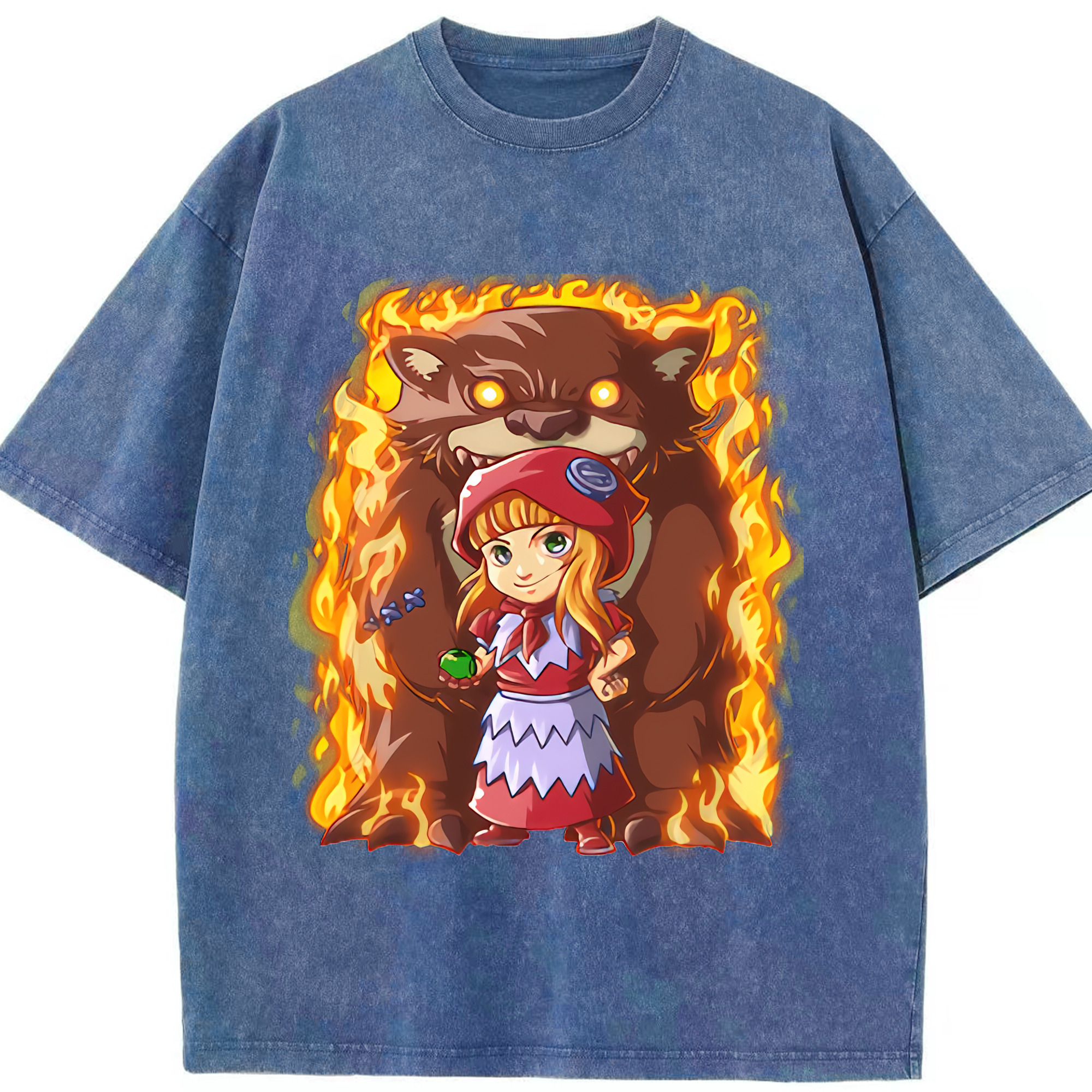 リーグ・オブ・レジェンド League of Legends LOL 綿100% ヴィンテージ風 半袖Tシャツ（フロントプリント）