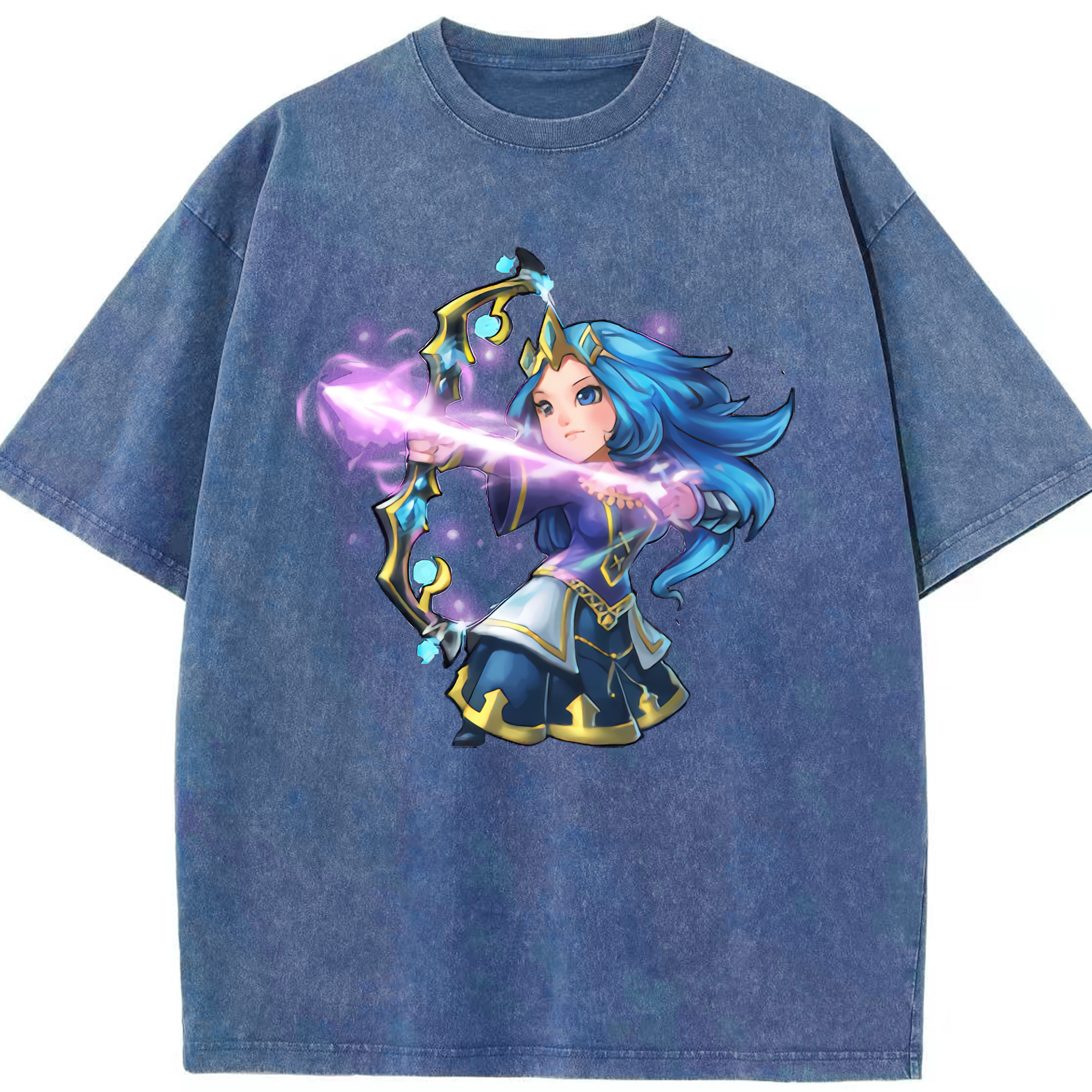 リーグ・オブ・レジェンド League of Legends LOL 綿100% ヴィンテージ風 半袖Tシャツ（フロントプリント）