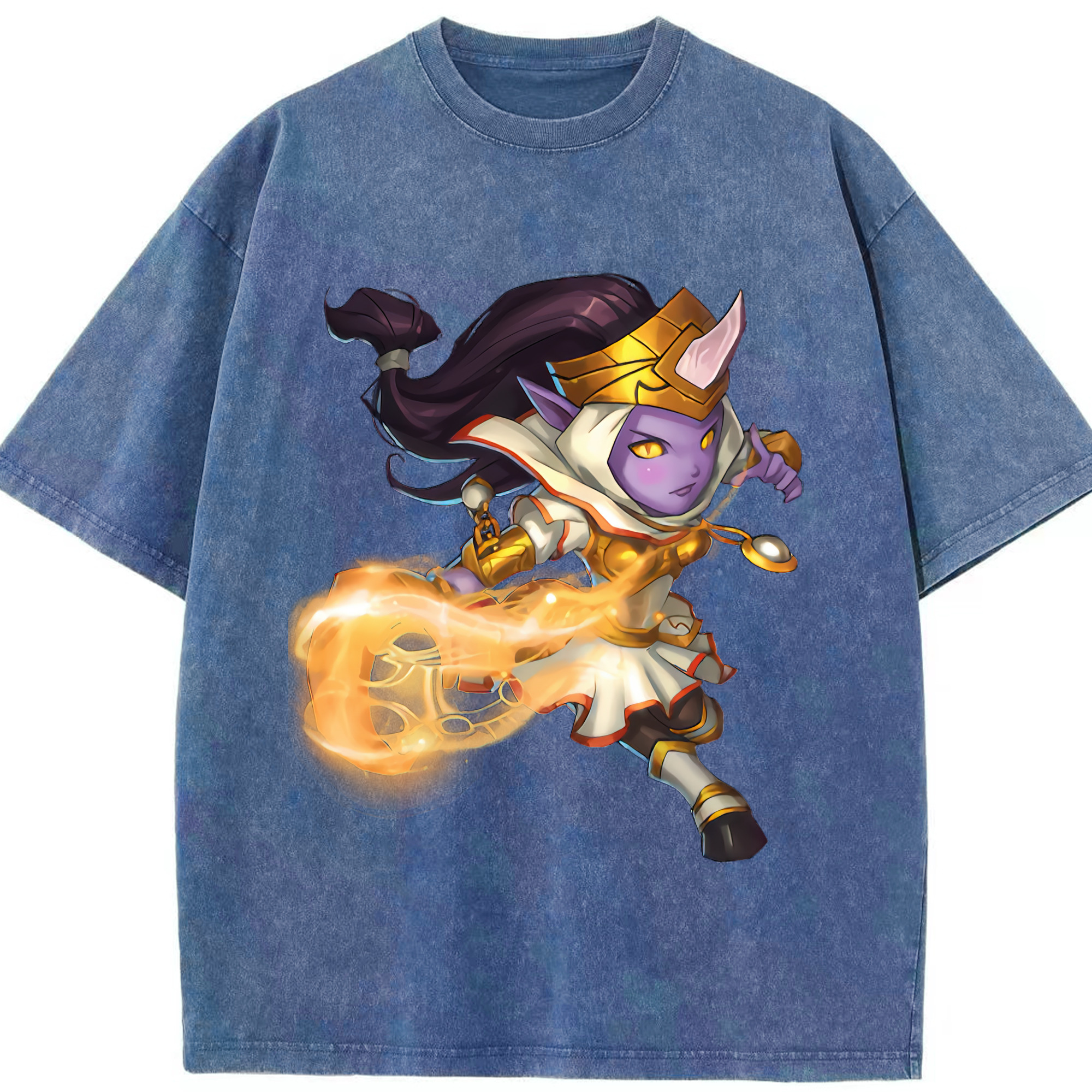 リーグ・オブ・レジェンド League of Legends LOL 綿100% ヴィンテージ風 半袖Tシャツ（フロントプリント）