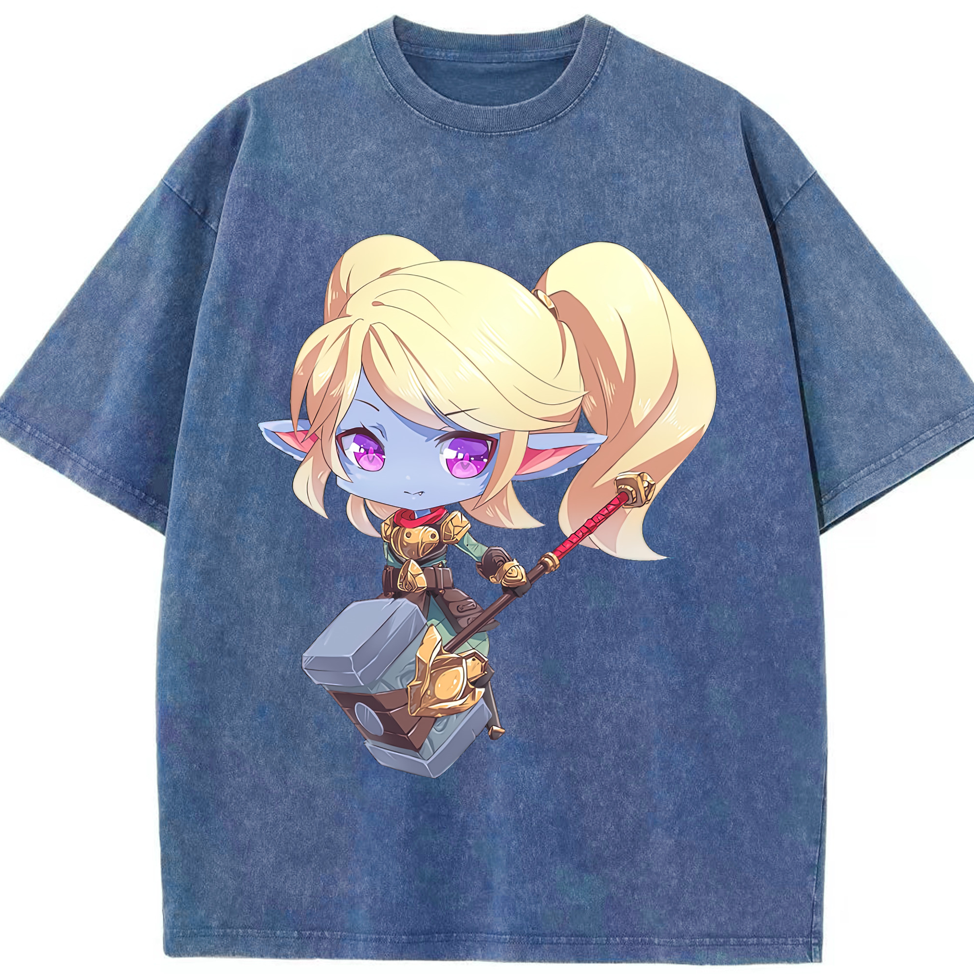 リーグ・オブ・レジェンド League of Legends LOL 綿100% ヴィンテージ風 半袖Tシャツ（フロントプリント）