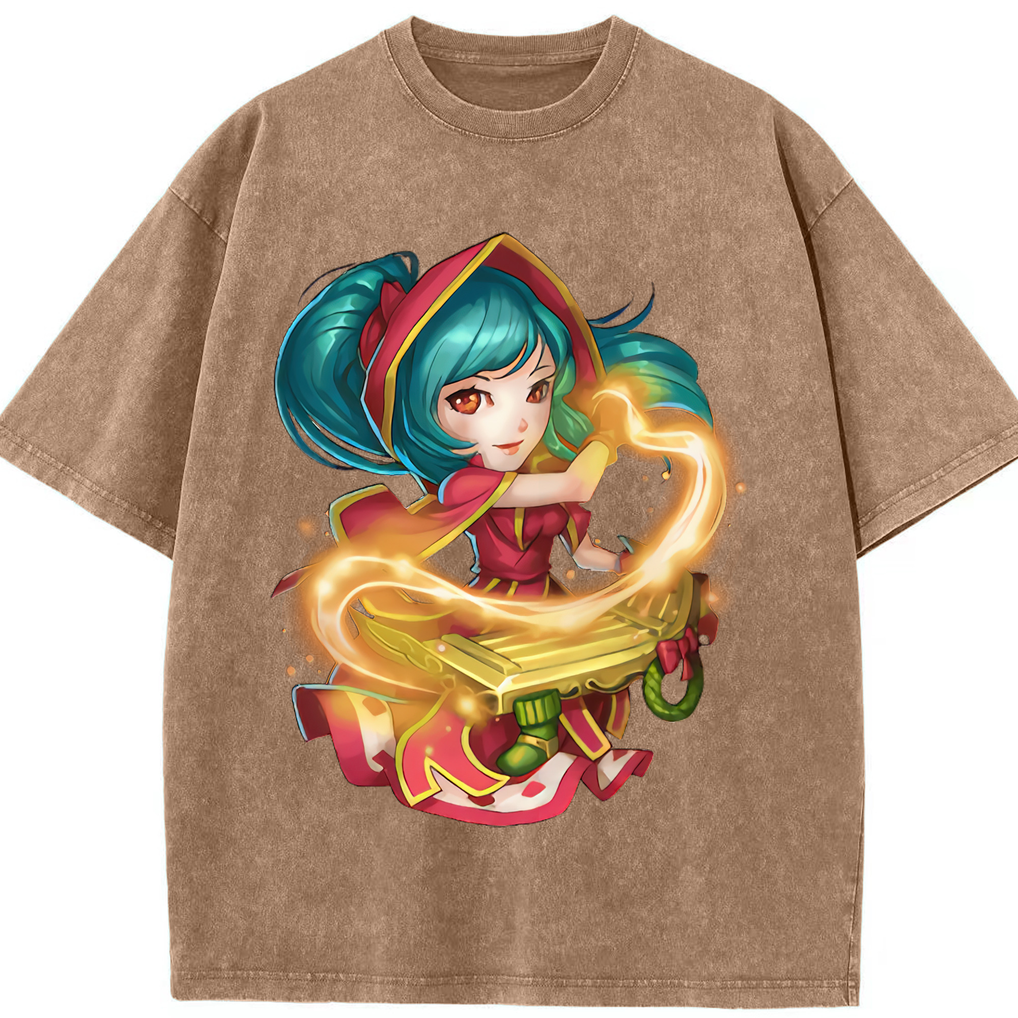 リーグ・オブ・レジェンド League of Legends LOL 綿100% ヴィンテージ風 半袖Tシャツ（フロントプリント）