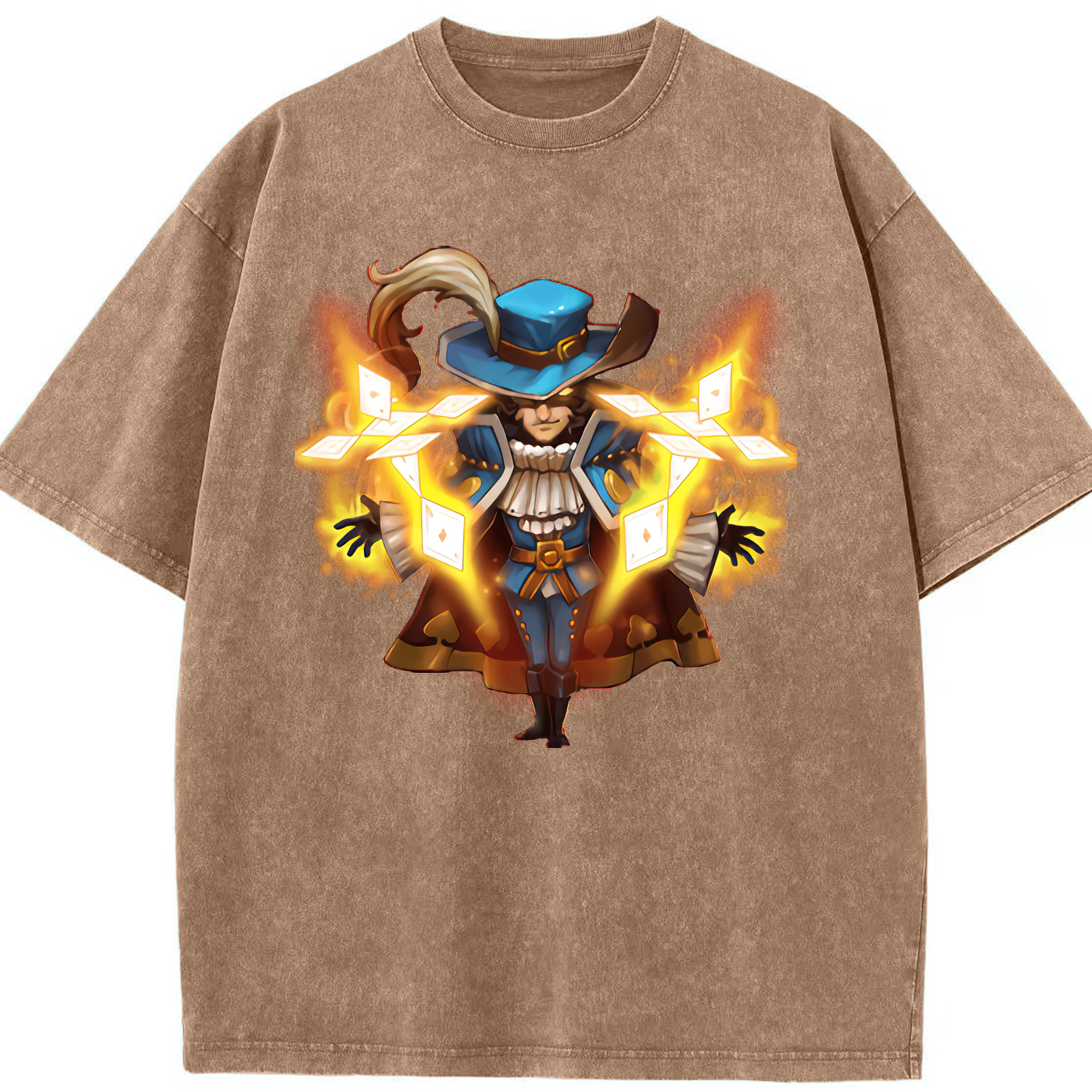 リーグ・オブ・レジェンド League of Legends LOL 綿100% ヴィンテージ風 半袖Tシャツ（フロントプリント）
