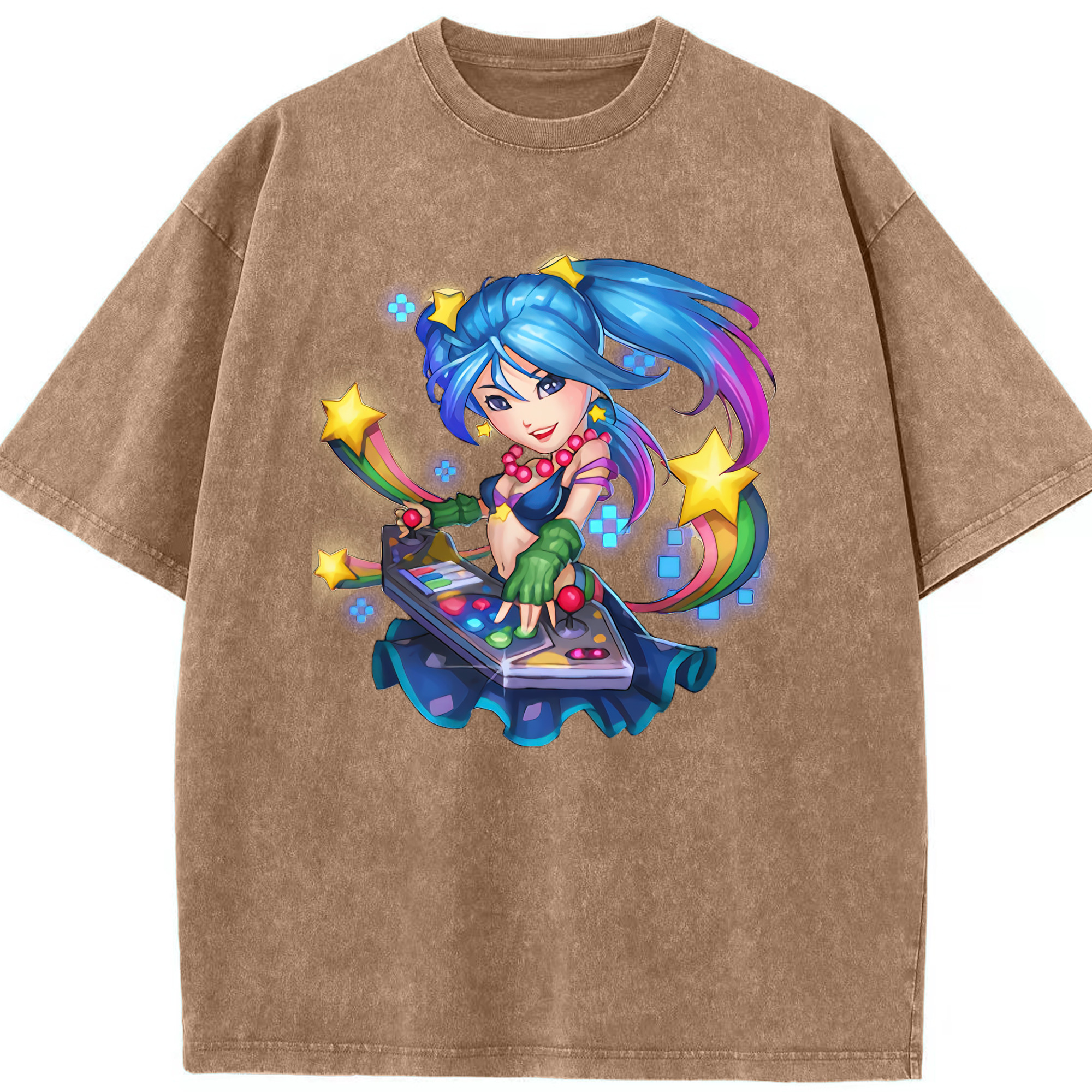 リーグ・オブ・レジェンド League of Legends LOL 綿100% ヴィンテージ風 半袖Tシャツ（フロントプリント）
