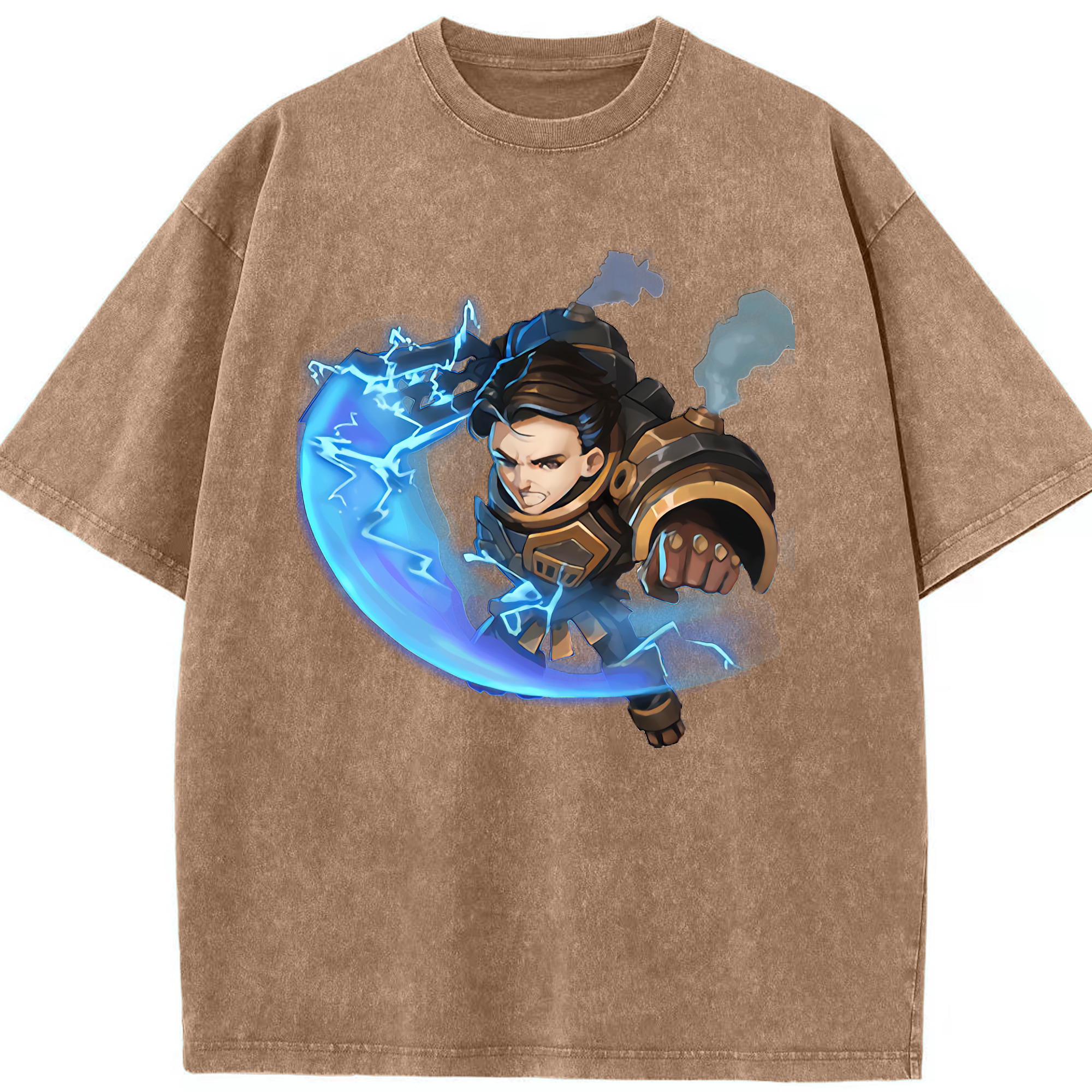 リーグ・オブ・レジェンド League of Legends LOL 綿100% ヴィンテージ風 半袖Tシャツ（フロントプリント）