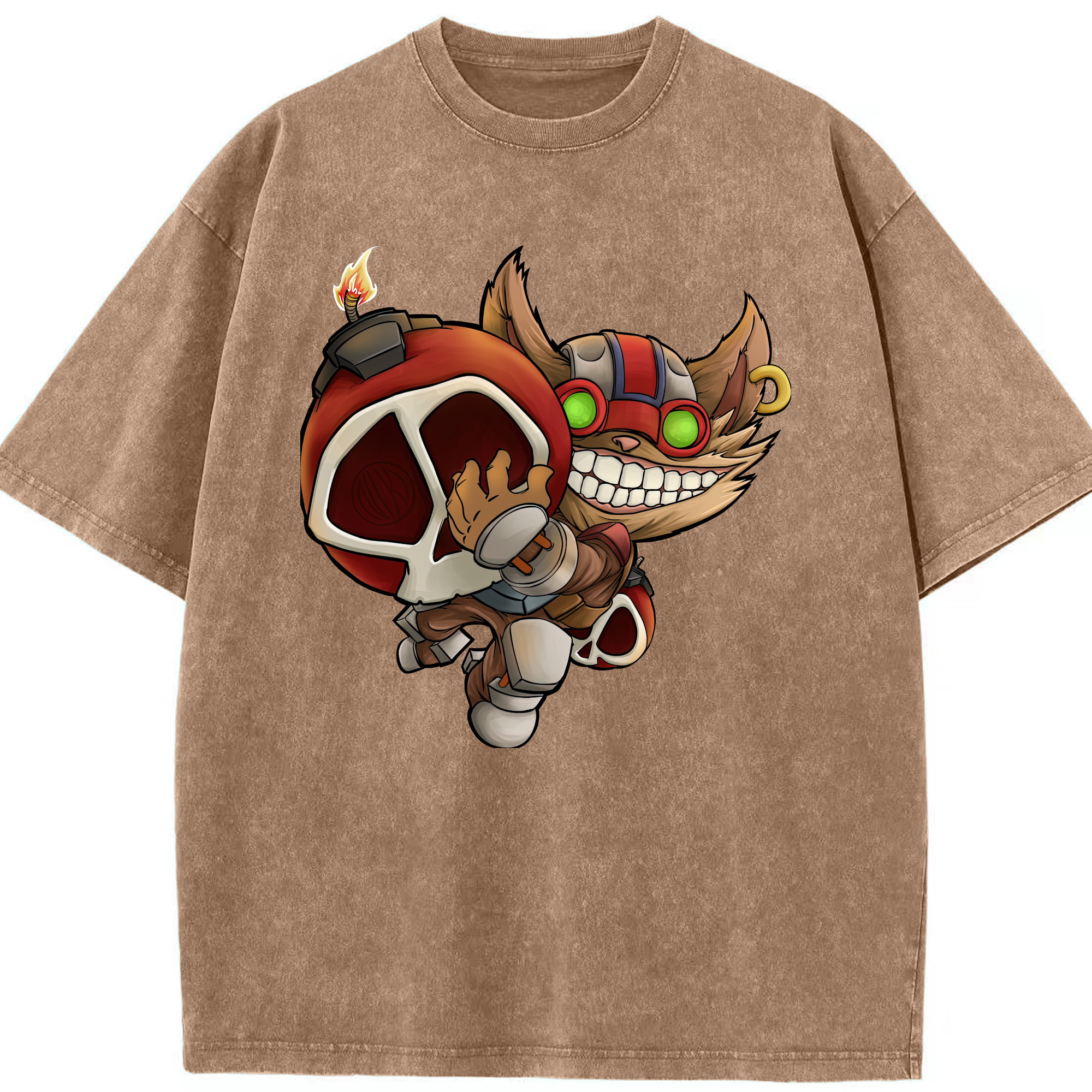 リーグ・オブ・レジェンド League of Legends LOL 綿100% ヴィンテージ風 半袖Tシャツ（フロントプリント）