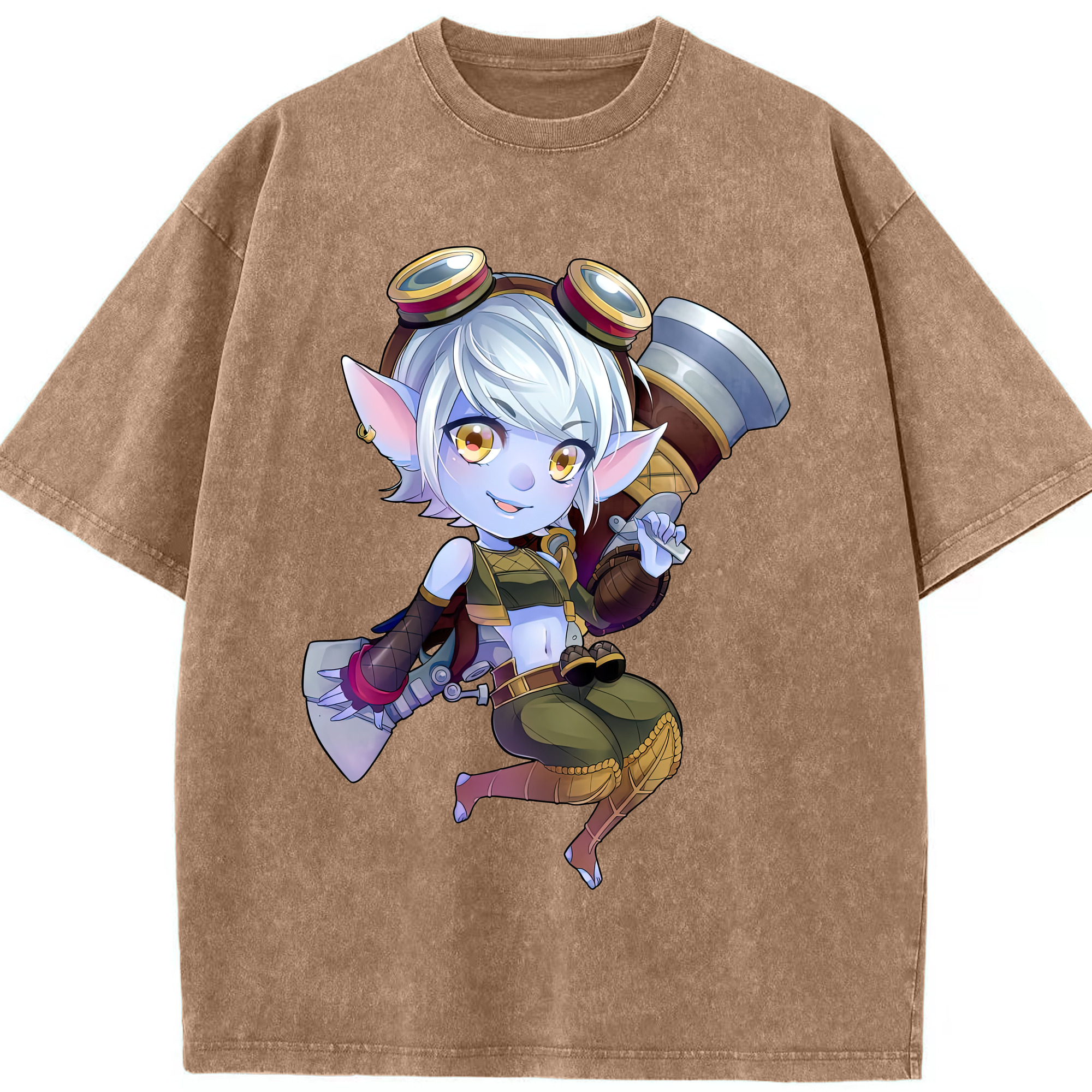 リーグ・オブ・レジェンド League of Legends LOL 綿100% ヴィンテージ風 半袖Tシャツ（フロントプリント）