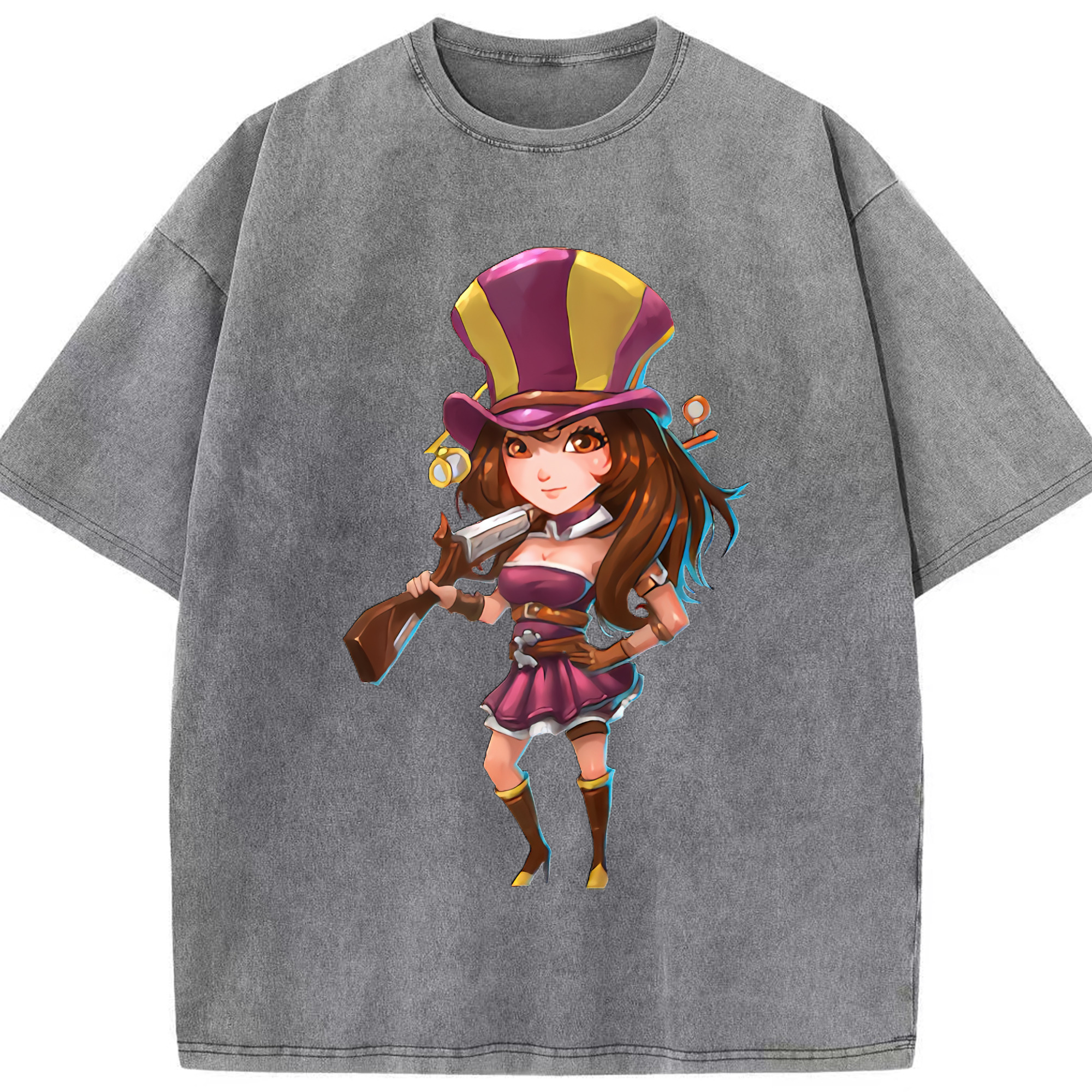 （画像用） リーグ・オブ・レジェンド League of Legends LOL 綿100% ヴィンテージ風 半袖Tシャツ（フロントプリント）