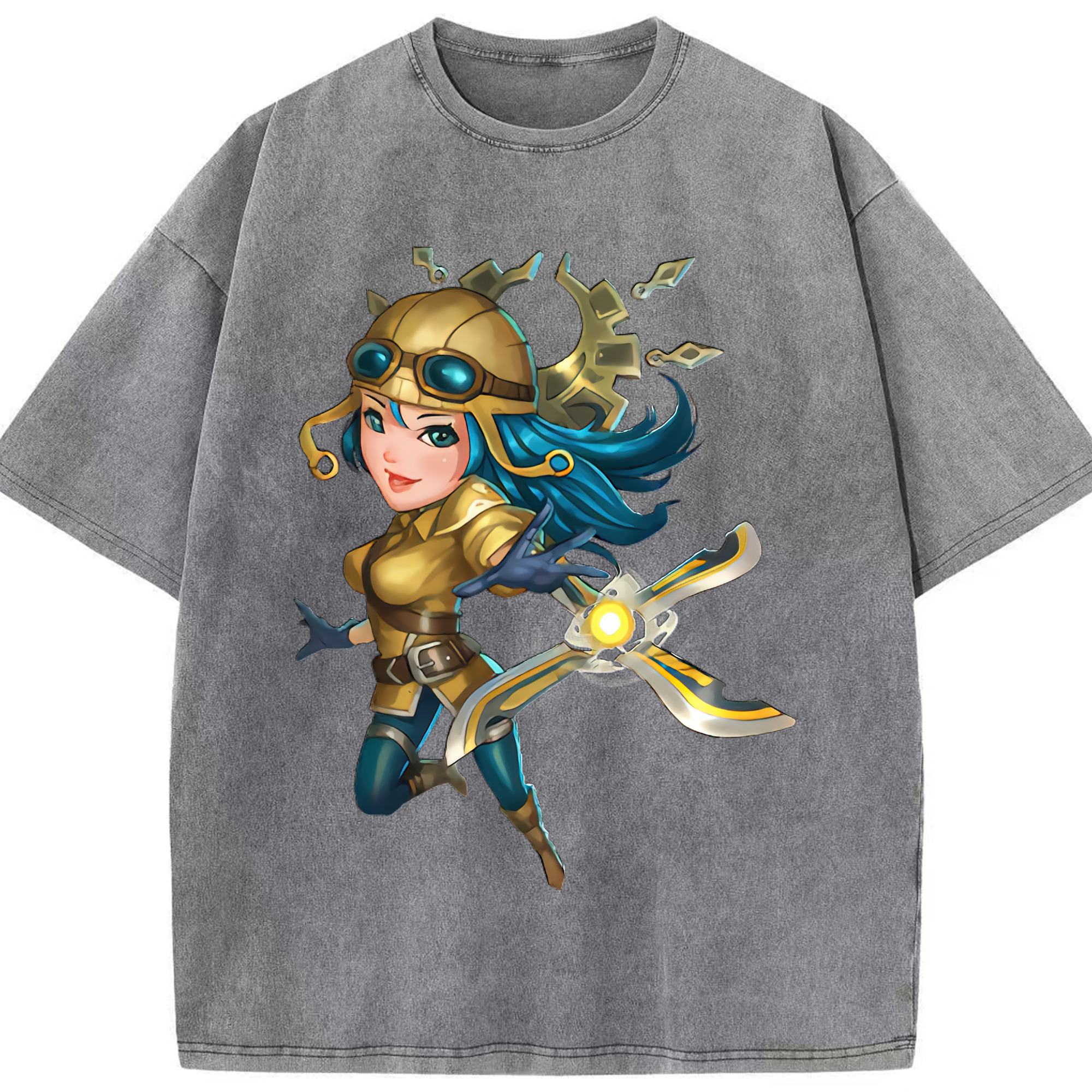 リーグ・オブ・レジェンド League of Legends LOL 綿100% ヴィンテージ風 半袖Tシャツ（フロントプリント）