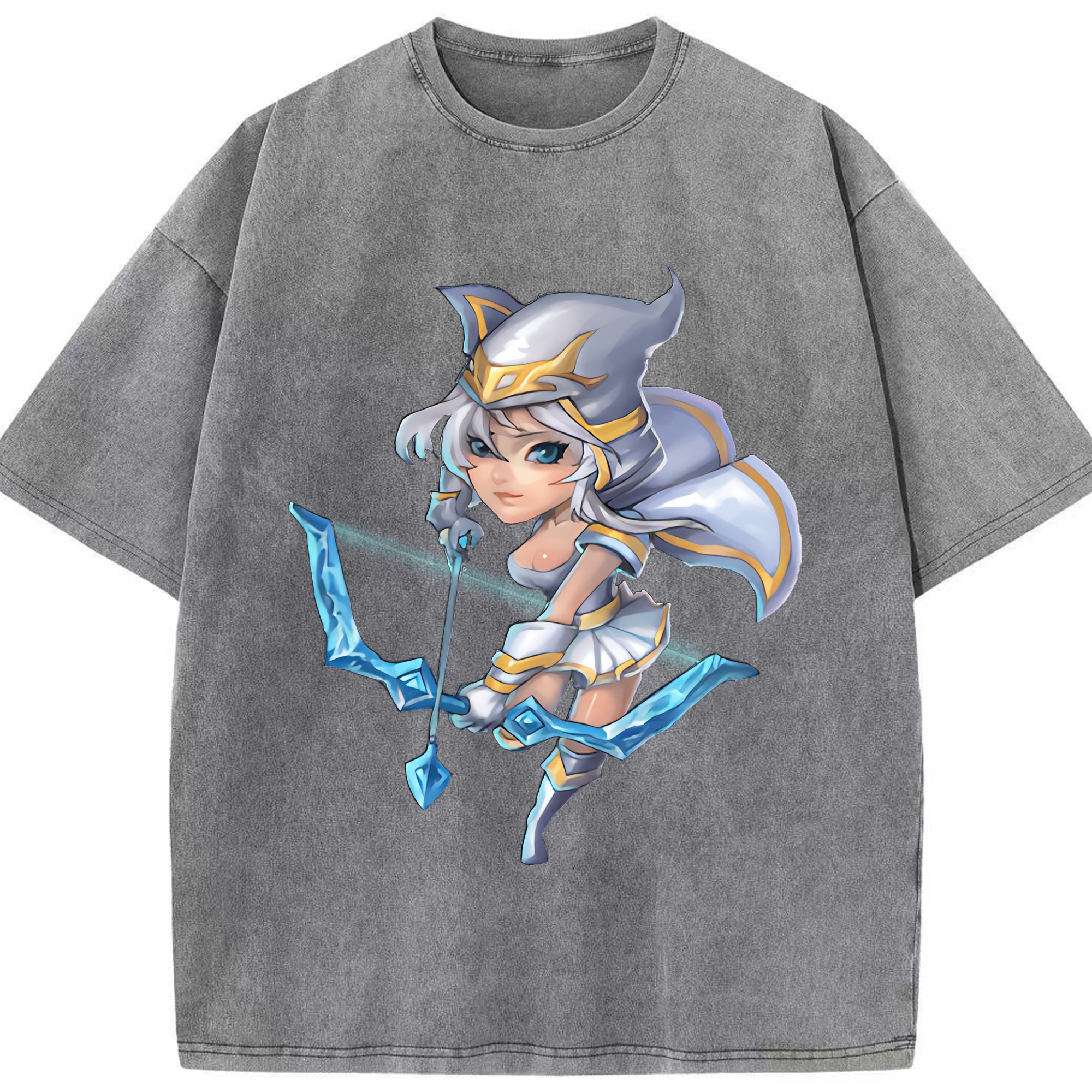 （画像用） リーグ・オブ・レジェンド League of Legends LOL 綿100% ヴィンテージ風 半袖Tシャツ（フロントプリント）