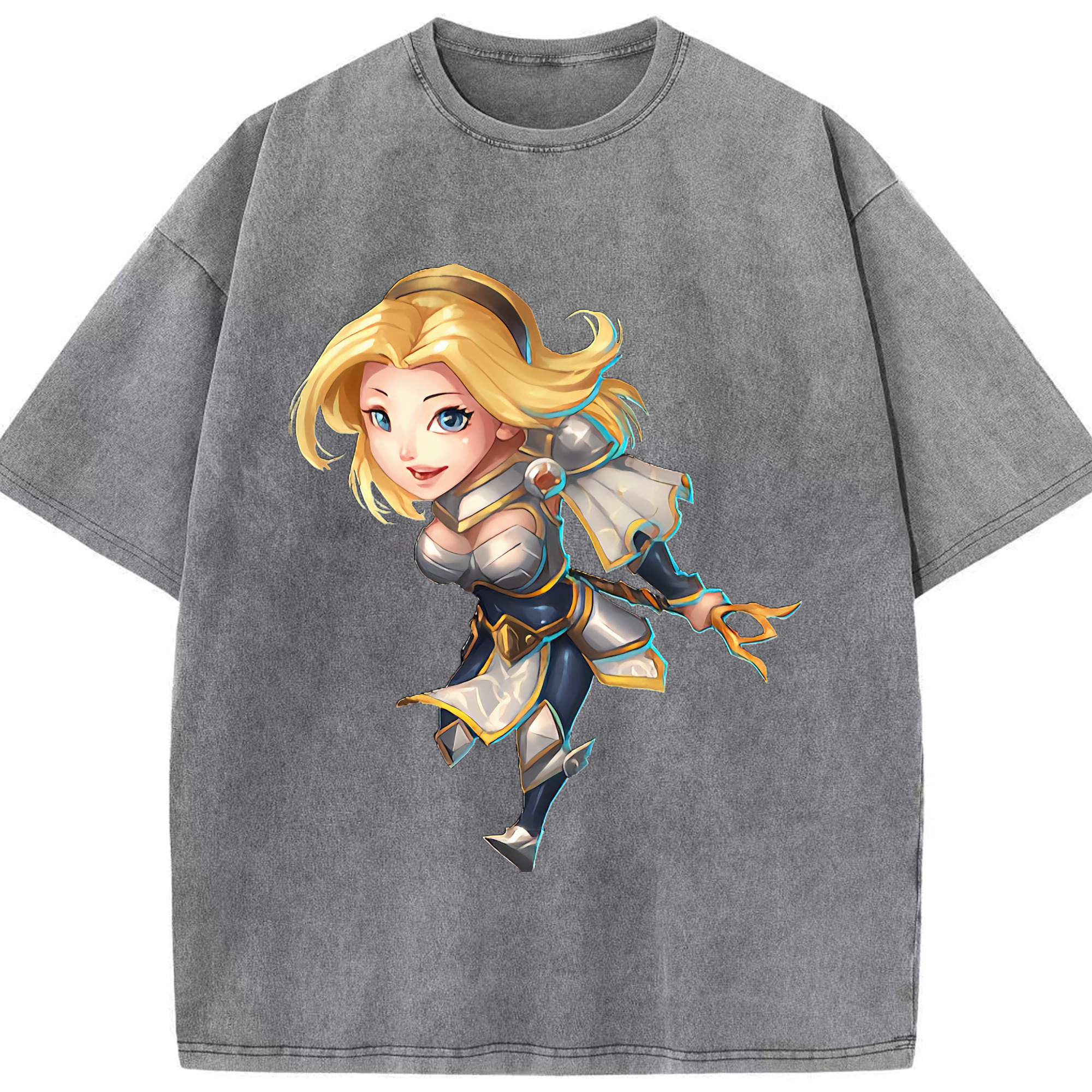 （画像用） リーグ・オブ・レジェンド League of Legends LOL 綿100% ヴィンテージ風 半袖Tシャツ（フロントプリント）