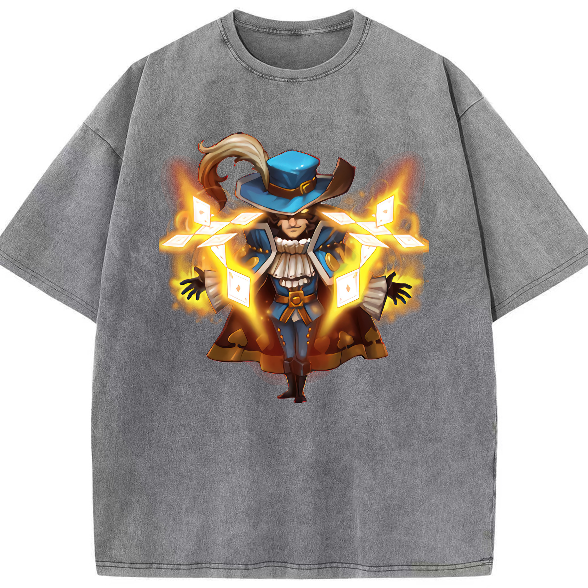 リーグ・オブ・レジェンド League of Legends LOL 綿100% ヴィンテージ風 半袖Tシャツ（フロントプリント）