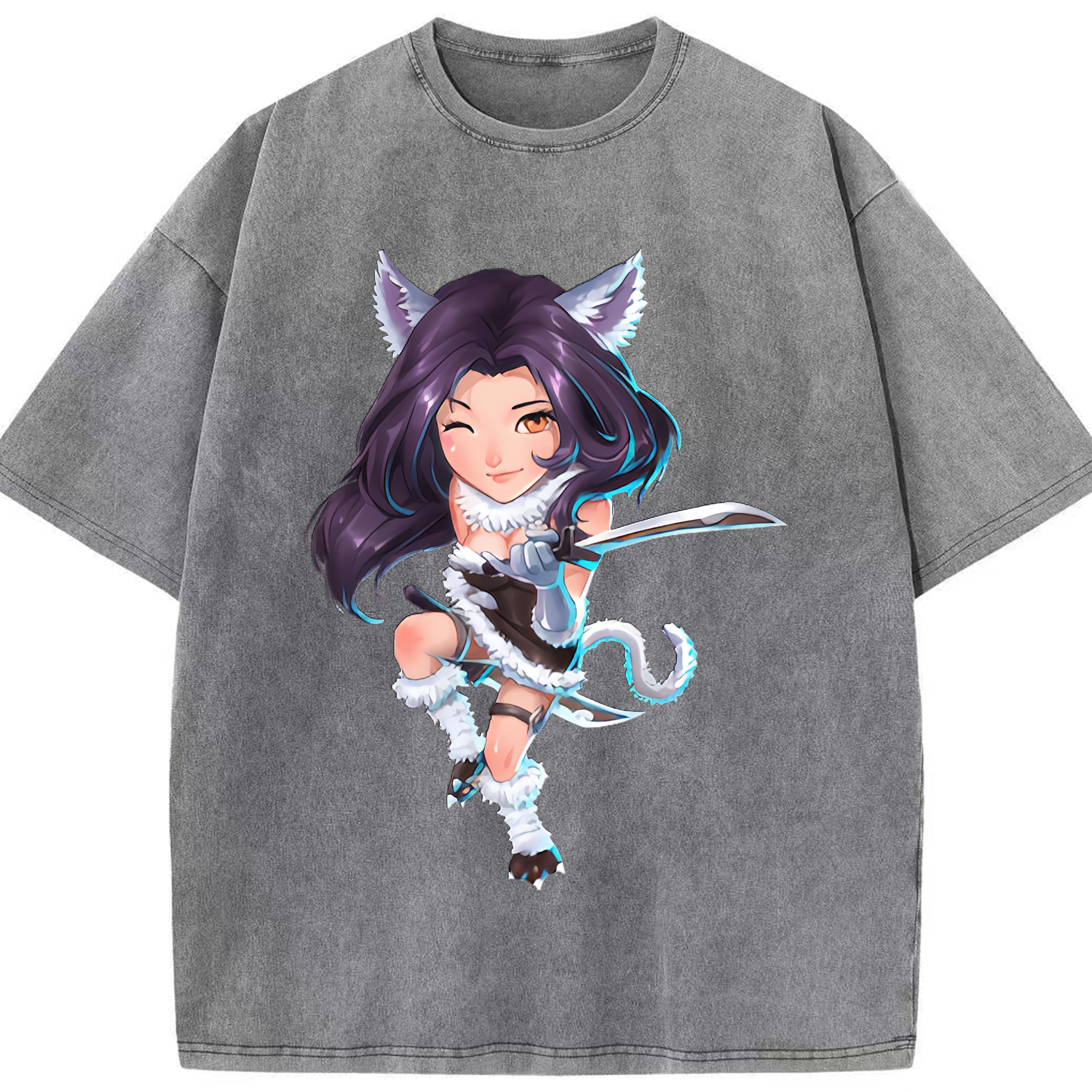（画像用） リーグ・オブ・レジェンド League of Legends LOL 綿100% ヴィンテージ風 半袖Tシャツ（フロントプリント）