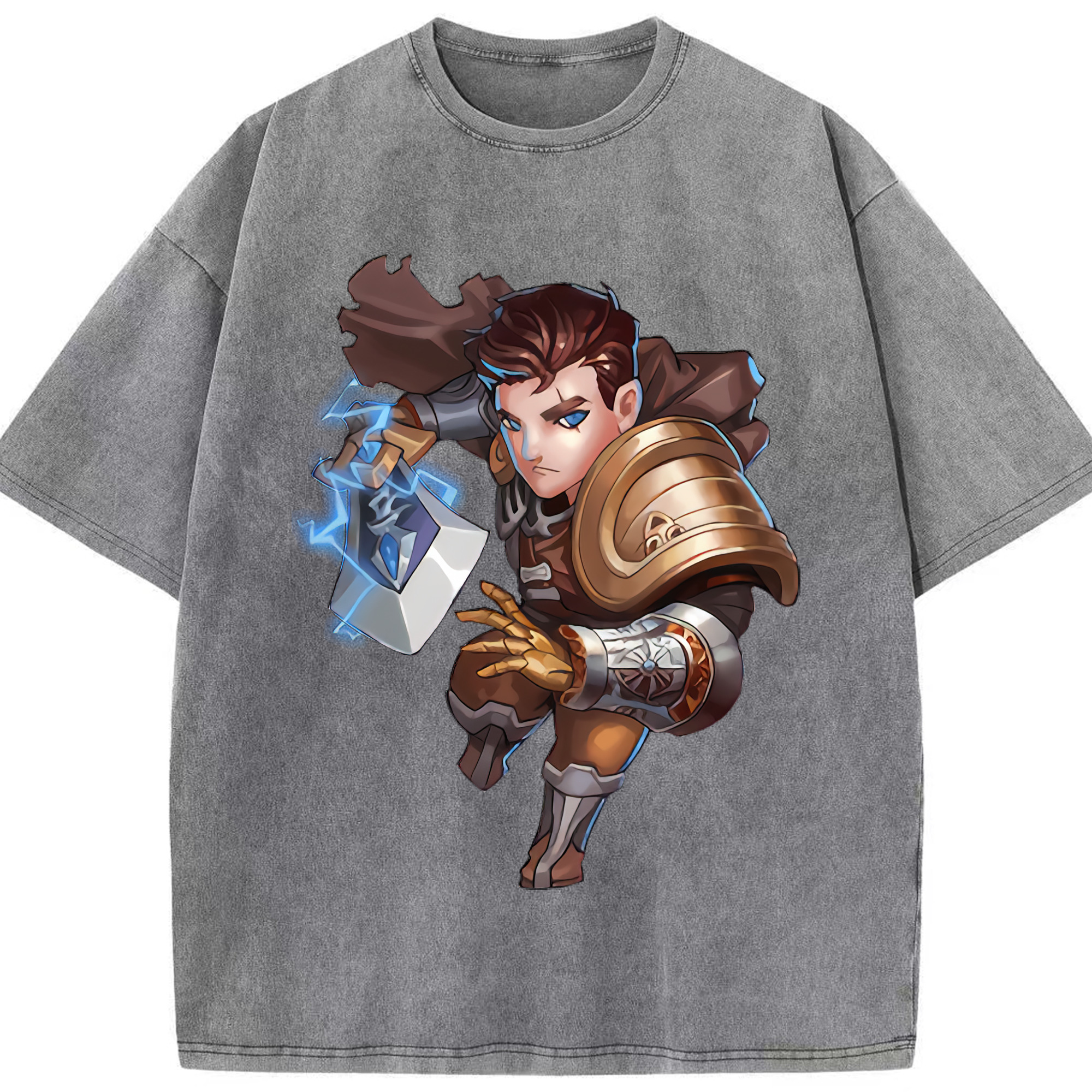 （画像用） リーグ・オブ・レジェンド League of Legends LOL 綿100% ヴィンテージ風 半袖Tシャツ（フロントプリント）