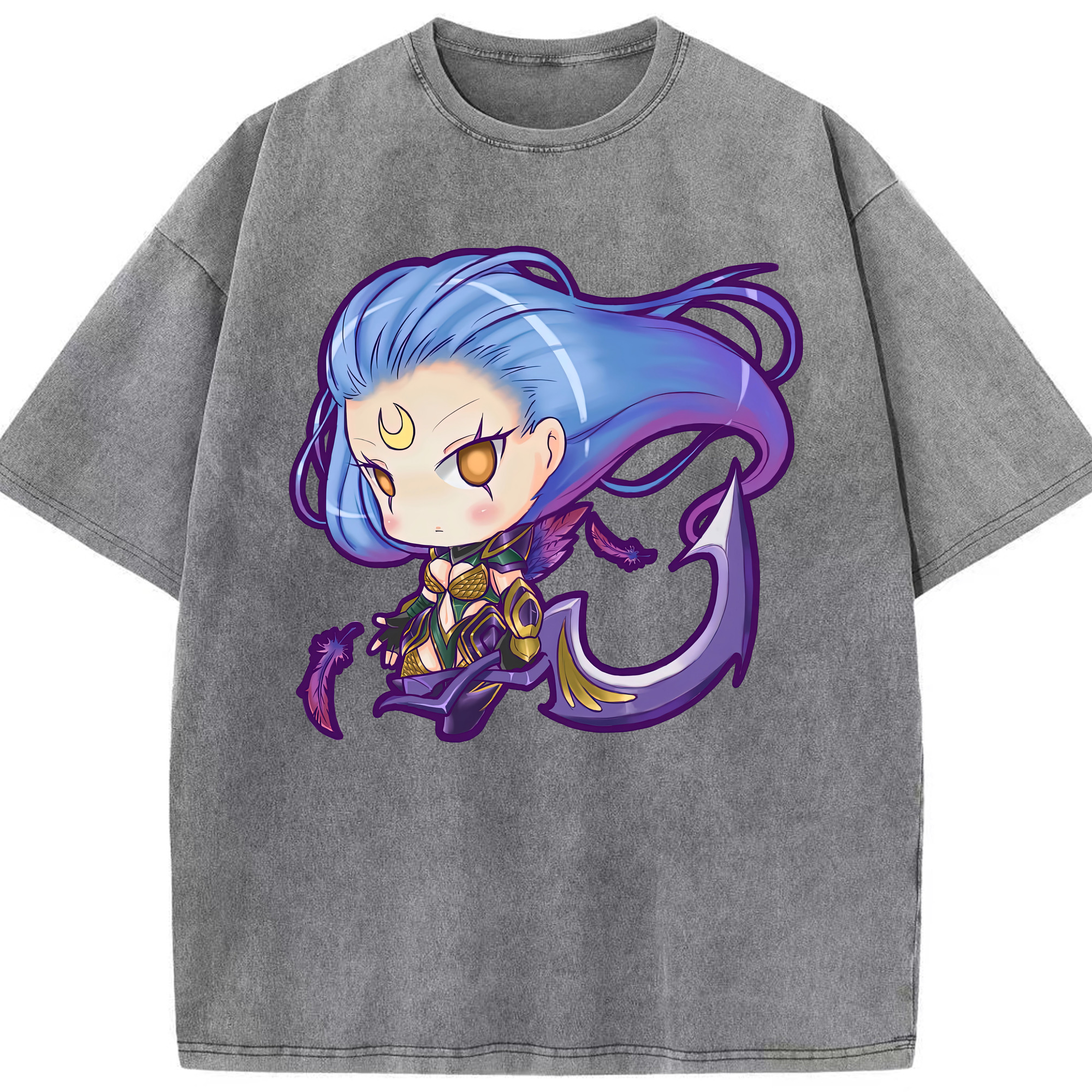 リーグ・オブ・レジェンド League of Legends LOL 綿100% ヴィンテージ風 半袖Tシャツ（フロントプリント）