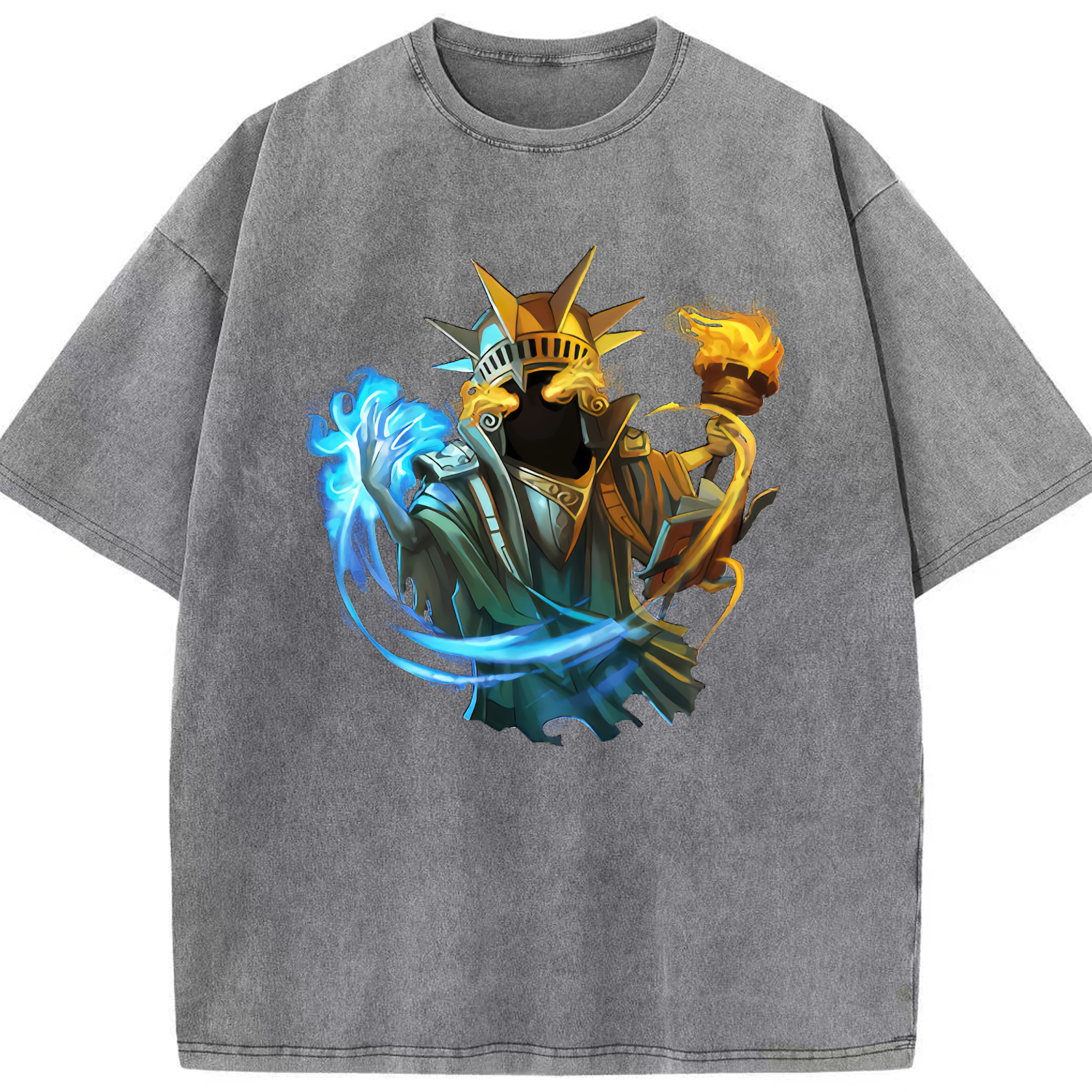 リーグ・オブ・レジェンド League of Legends LOL 綿100% ヴィンテージ風 半袖Tシャツ（フロントプリント）